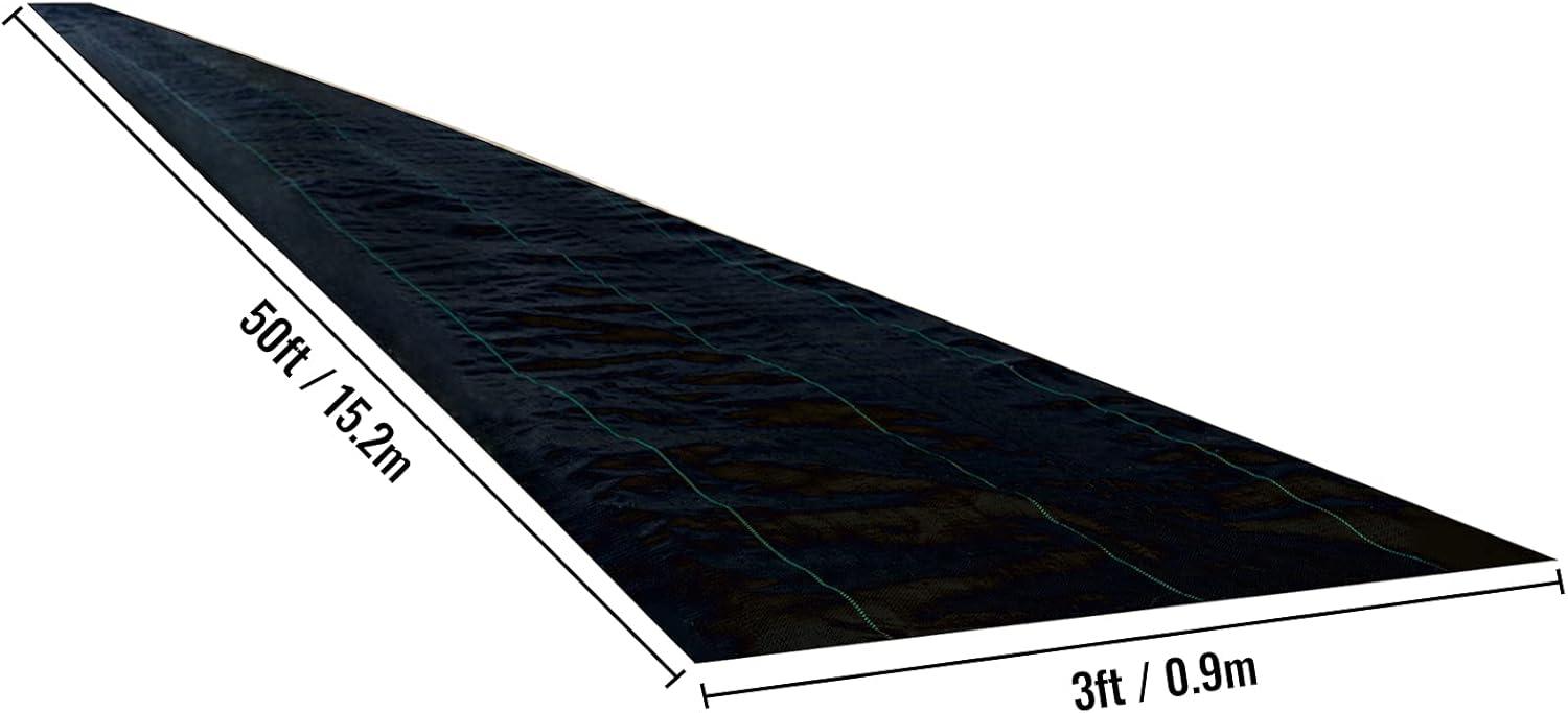 imageHappybuy Weed Barrier Landscape Fabric Heavy Duty 4FTx250FT Geotextile Fabric 5Oz Woven Weed Block Gardening Mat Garden Weed Fabric Good Permeability for Flower Bed Driveway Fabric Ground Cover3FTx50FT5OZ
