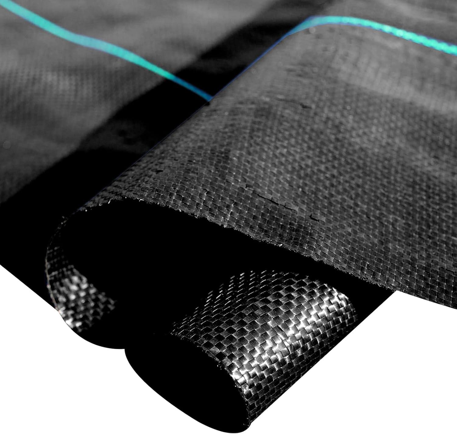 imageHappybuy Weed Barrier Landscape Fabric Heavy Duty 4FTx250FT Geotextile Fabric 5Oz Woven Weed Block Gardening Mat Garden Weed Fabric Good Permeability for Flower Bed Driveway Fabric Ground Cover6FTx300FT24OZ