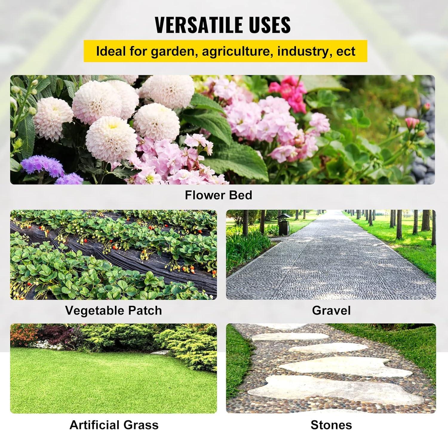 imageHappybuy Weed Barrier Landscape Fabric Heavy Duty 4FTx250FT Geotextile Fabric 5Oz Woven Weed Block Gardening Mat Garden Weed Fabric Good Permeability for Flower Bed Driveway Fabric Ground Cover6FTx300FT3OZ