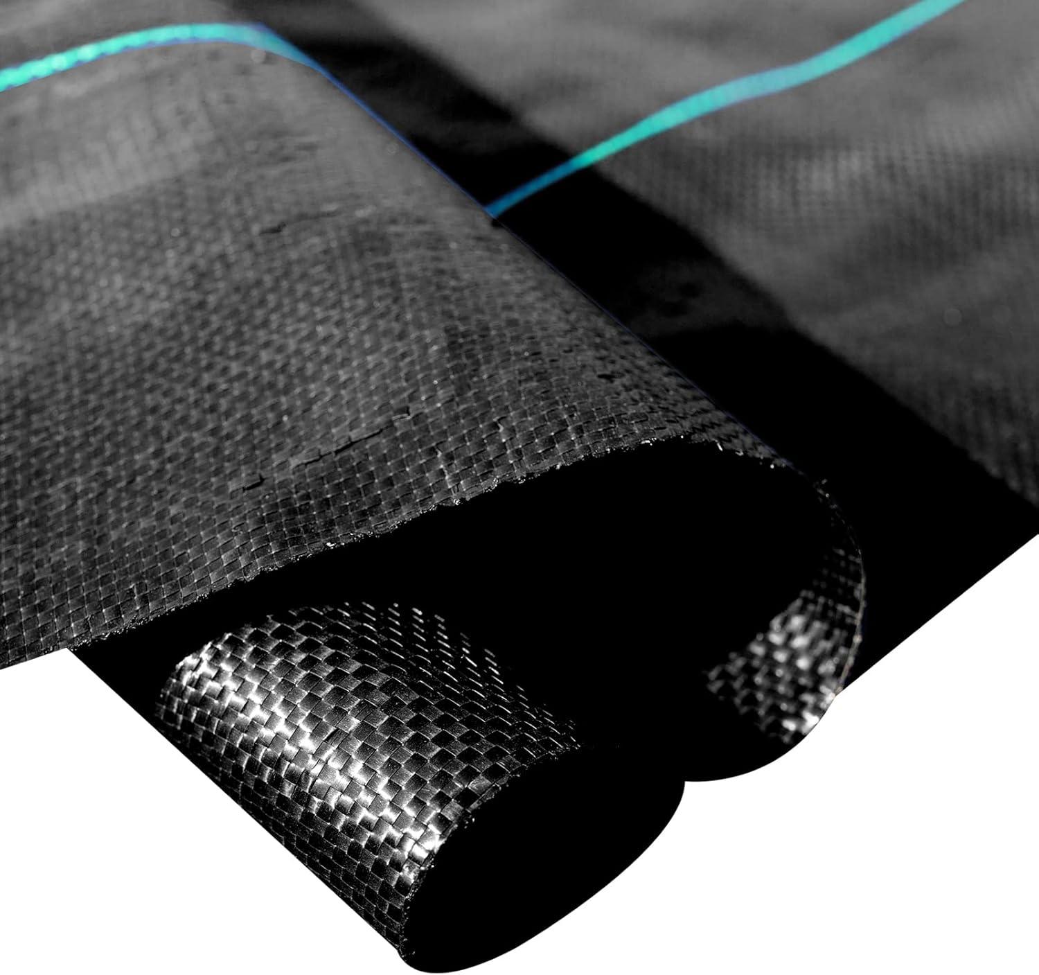 imageHappybuy Weed Barrier Landscape Fabric Heavy Duty 4FTx250FT Geotextile Fabric 5Oz Woven Weed Block Gardening Mat Garden Weed Fabric Good Permeability for Flower Bed Driveway Fabric Ground Cover65FTx300FT3OZ