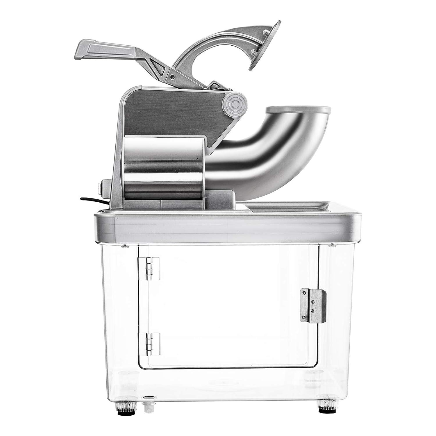 imageVEVOR 110V Commercial Ice Crusher 661LBSH ETL Approved 300W Electric Snow Cone Machine with Dual Blades Stainless Steel Shaved Ice Machine with Safety OnOff Switch for Family Restaurants BarsSliver