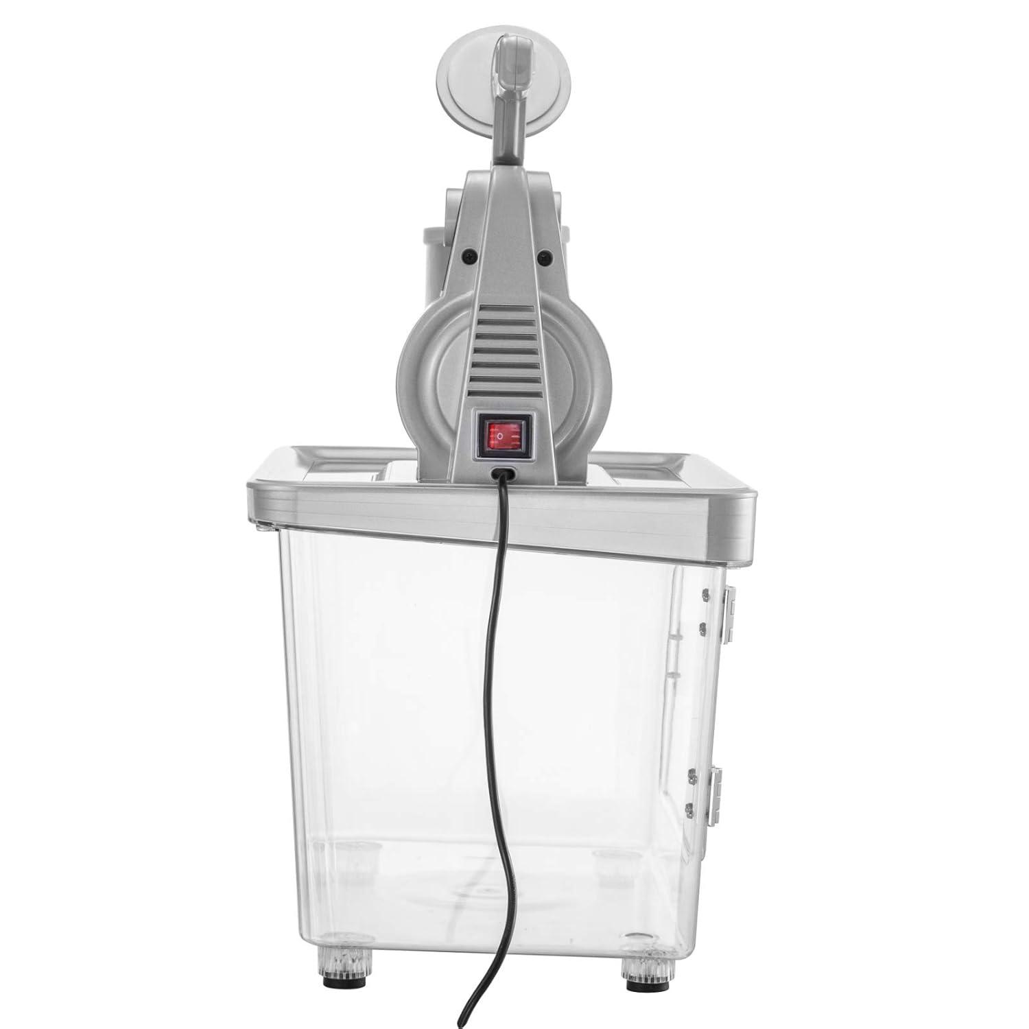 imageVEVOR 110V Commercial Ice Crusher 661LBSH ETL Approved 300W Electric Snow Cone Machine with Dual Blades Stainless Steel Shaved Ice Machine with Safety OnOff Switch for Family Restaurants BarsSliver