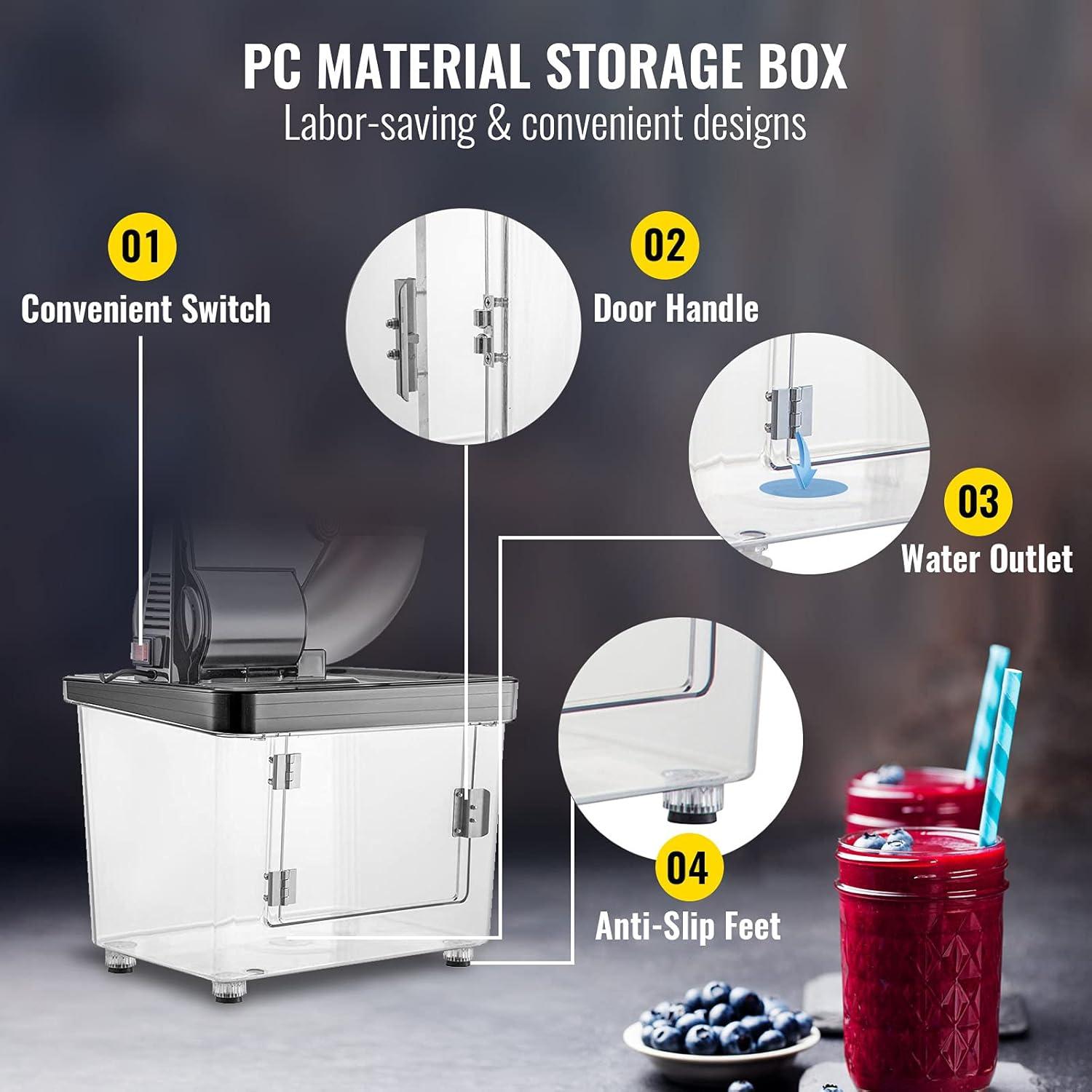 imageVEVOR 110V Commercial Ice Crusher 661LBSH ETL Approved 300W Electric Snow Cone Machine with Dual Blades Stainless Steel Shaved Ice Machine with Safety OnOff Switch for Family Restaurants BarsBlack