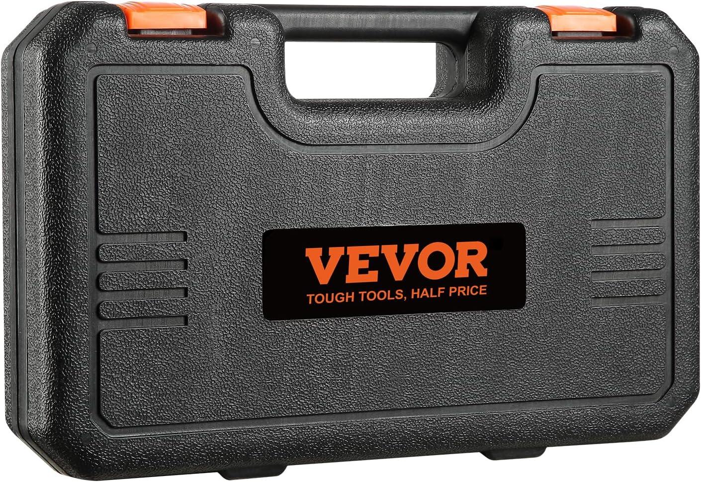 imageVEVOR 12quot Drive Impact Socket Set 65 Piece SAE 38quot to 114quot and Metric 1024mm 6 Point CrV Alloy Steel for Auto Repair EasytoRead Size Markings Rugged Construction Storage Case12 23PCS