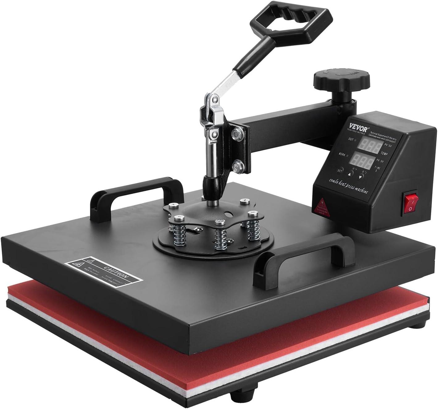 imageVEVOR 15x15 Heat Press Machine 8 in 1 Combo with 30 OZ Tumbler Press ampamp Hat Press Slide Out Heat Press Sublimation Machine for TShirts Hats Caps Tumblers Glass Cans Mugs and Plates Light Green15x15 Inch  8 in 1