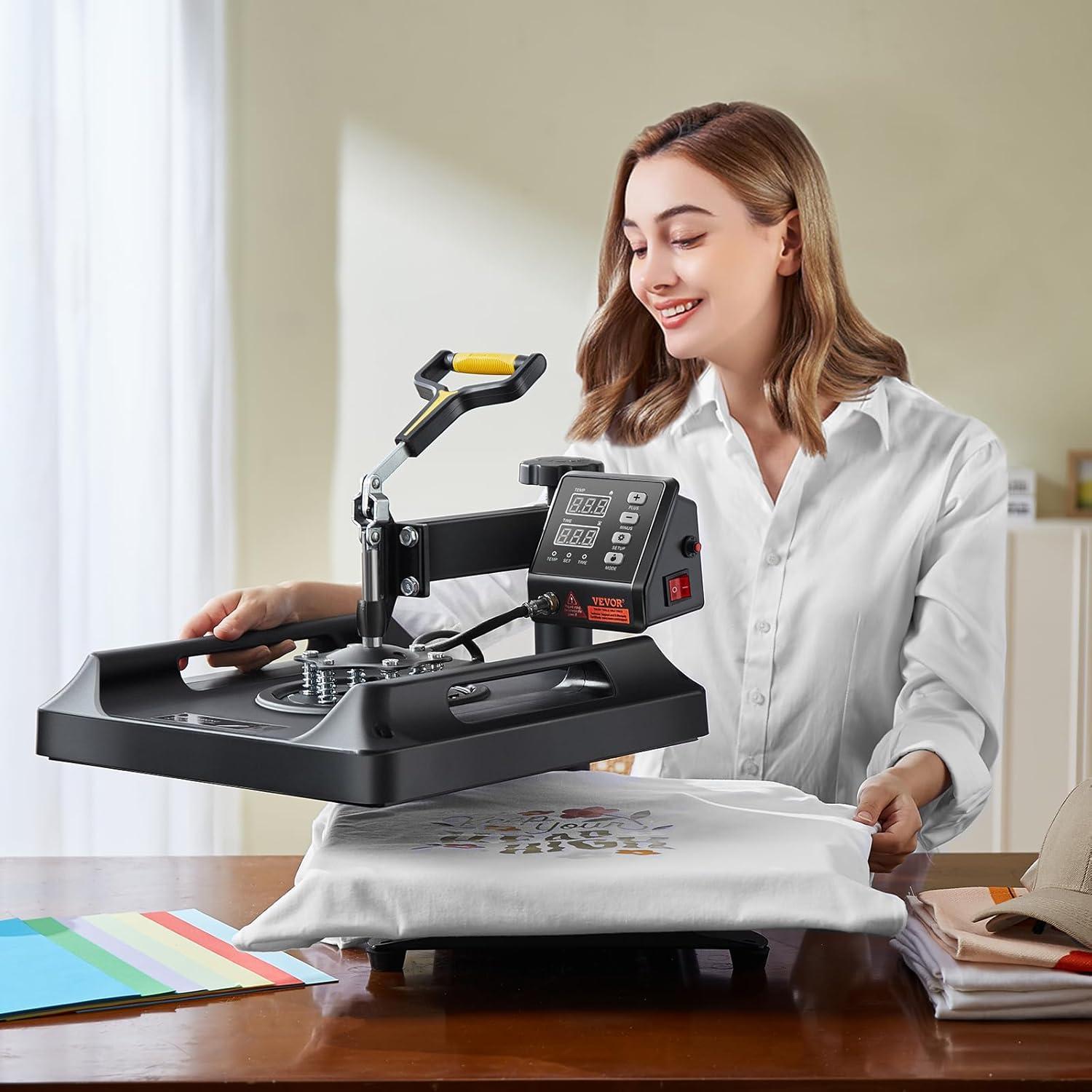 imageVEVOR 15x15 Heat Press Machine 8 in 1 Combo with 30 OZ Tumbler Press ampamp Hat Press Slide Out Heat Press Sublimation Machine for TShirts Hats Caps Tumblers Glass Cans Mugs and Plates Light Green8in115x15Black