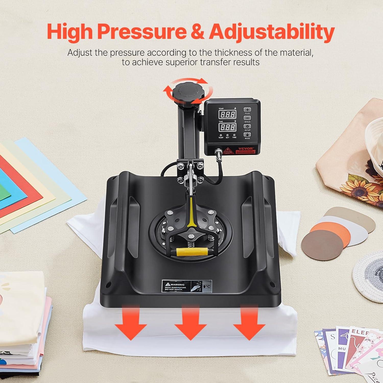imageVEVOR 15x15 Heat Press Machine 8 in 1 Combo with 30 OZ Tumbler Press ampamp Hat Press Slide Out Heat Press Sublimation Machine for TShirts Hats Caps Tumblers Glass Cans Mugs and Plates Light Green8in115x15Black
