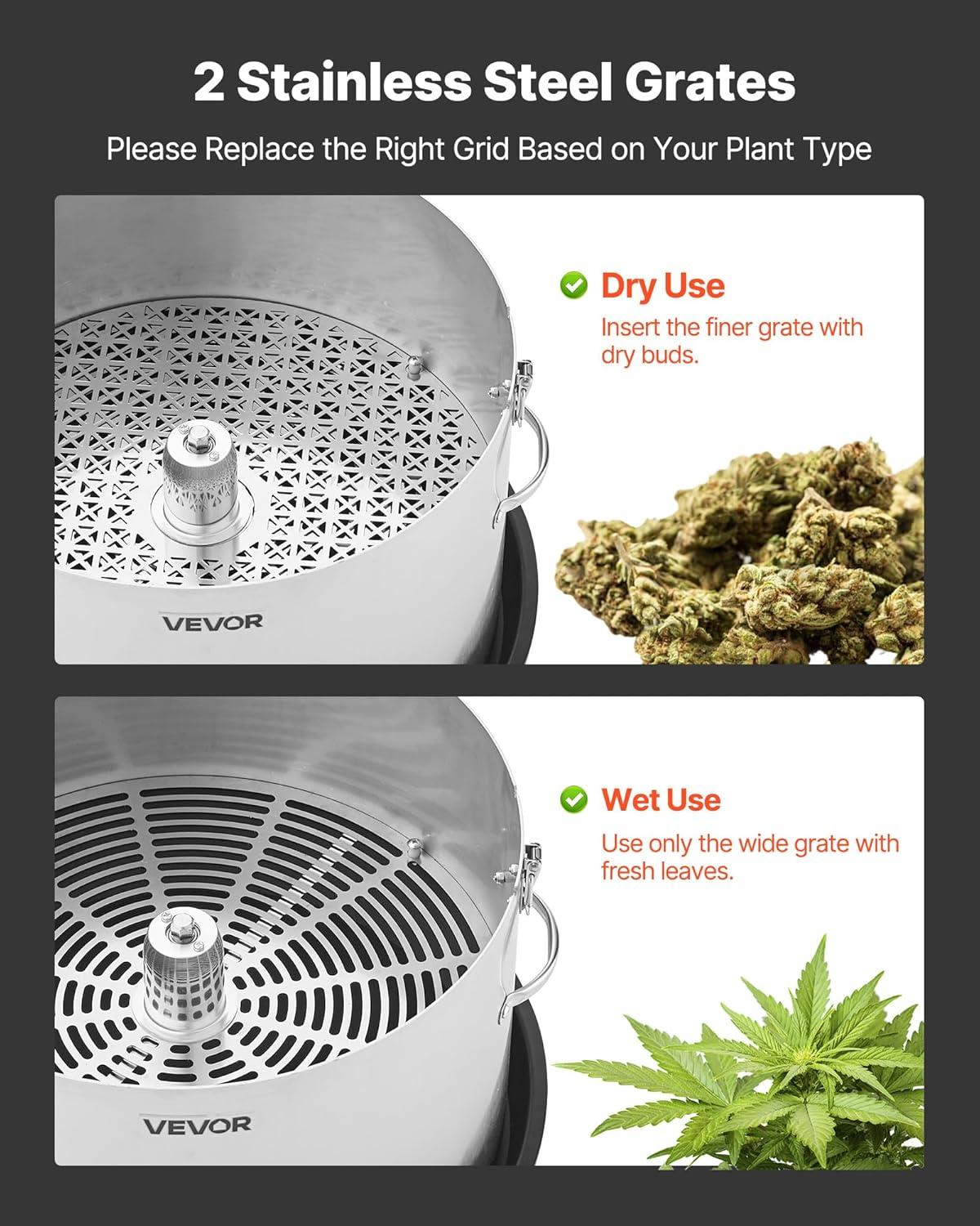 imageVEVOR 16 inch Stainless Steel Bud Leaf Trimmer with Clear Visibility Dome and Hand Pruners for Cutting Leaves Buds Flowers Hydroponic PlantsSilver 16inch
