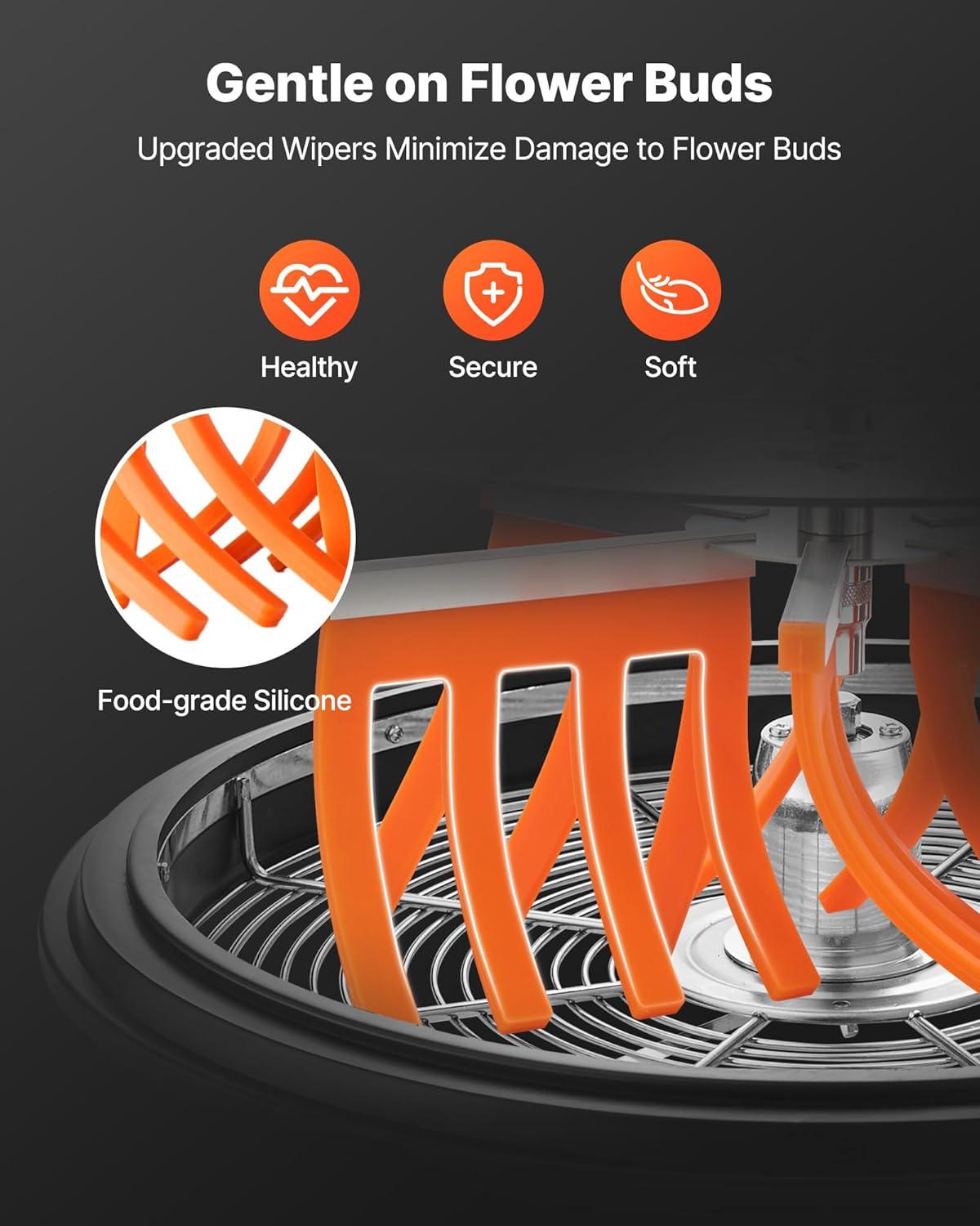 imageVEVOR 16 inch Stainless Steel Bud Leaf Trimmer with Clear Visibility Dome and Hand Pruners for Cutting Leaves Buds Flowers Hydroponic PlantsSilver 16inch