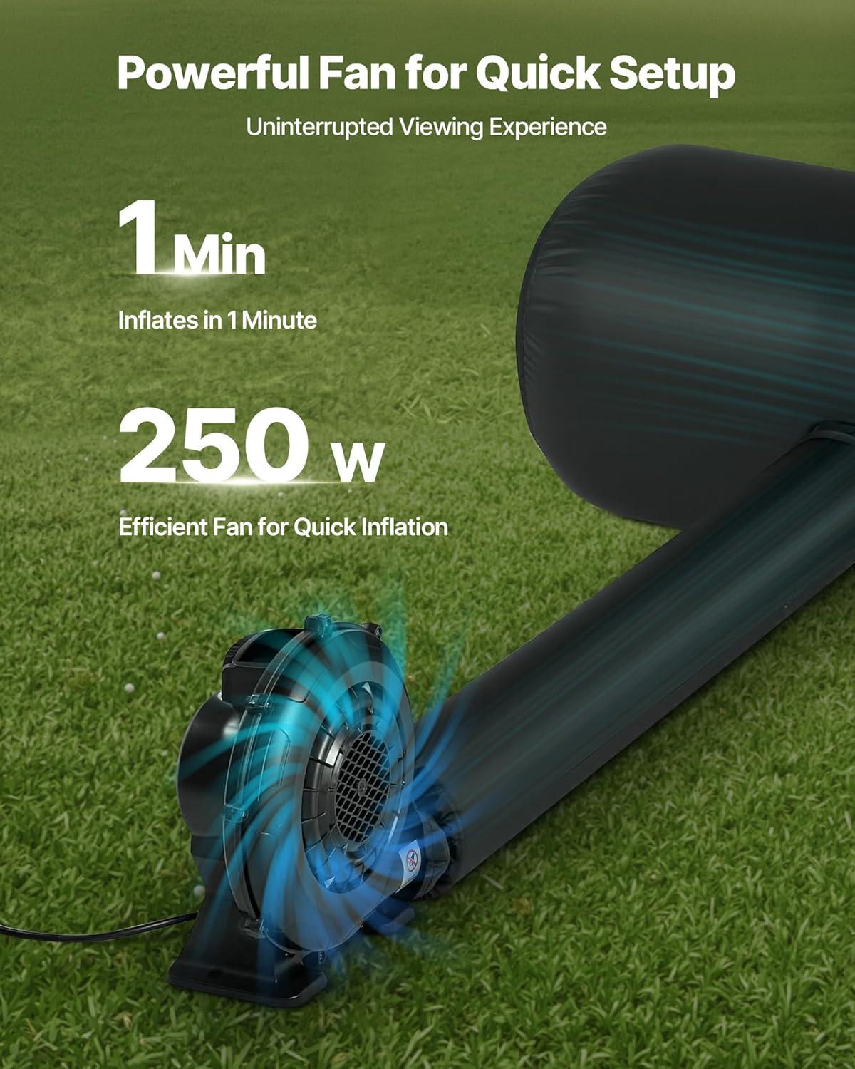 imageVEVOR 16FT Inflatable Movie Screen Outdoor Inflatable Projector Screen with Portable Storage Bag 169 Easy Set Up Movie Projection for Outdoor Backyard Home Theater Theme Party16ft