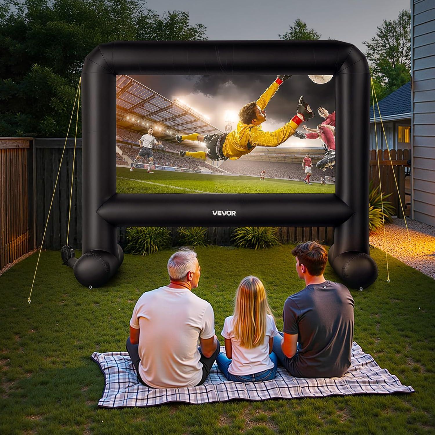 imageVEVOR 16FT Inflatable Movie Screen Outdoor Inflatable Projector Screen with Portable Storage Bag 169 Easy Set Up Movie Projection for Outdoor Backyard Home Theater Theme Party16ft