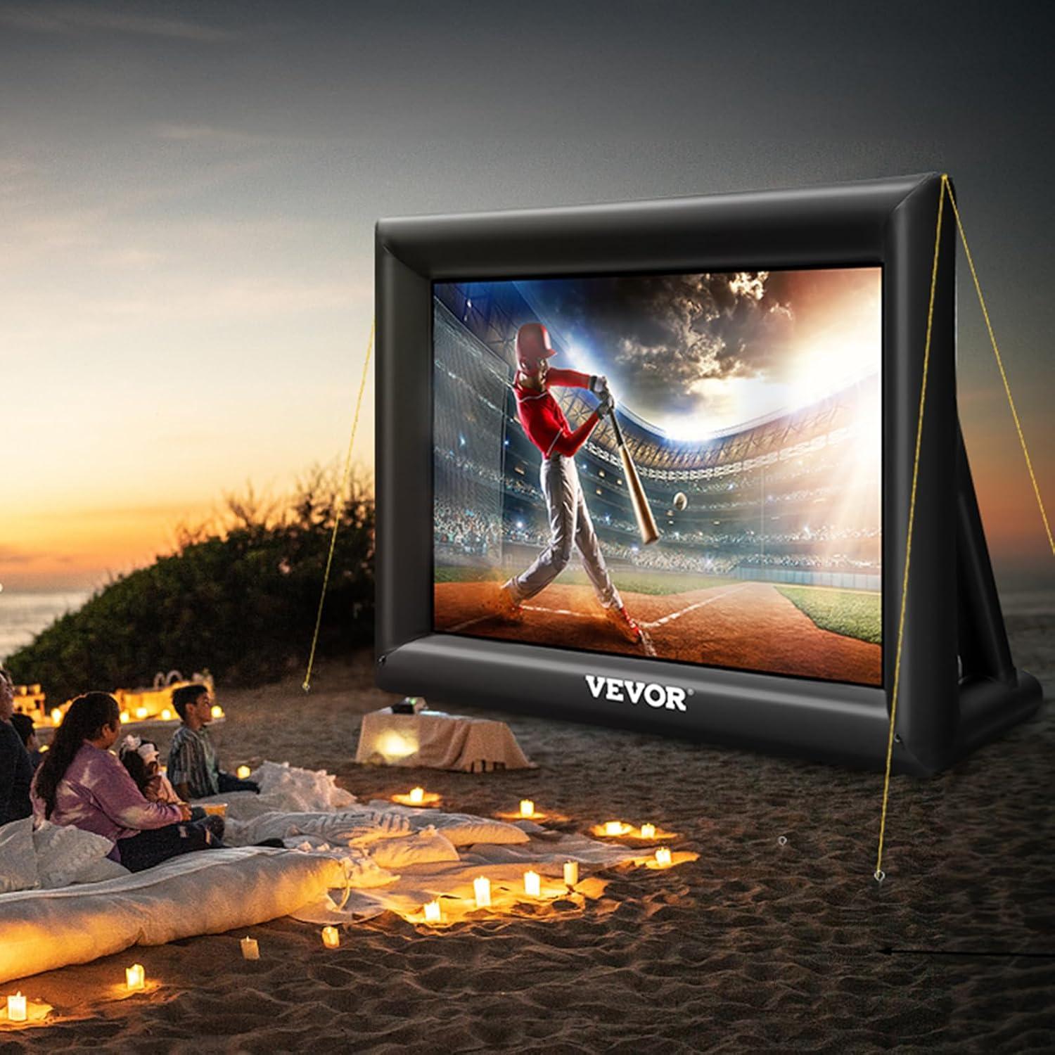 imageVEVOR 16FT Inflatable Movie Screen Outdoor Inflatable Projector Screen with Portable Storage Bag 169 Easy Set Up Movie Projection for Outdoor Backyard Home Theater Theme Party20ft