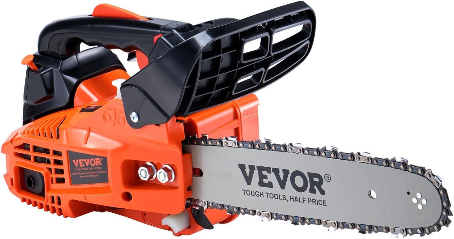 imageVEVOR 20inch 62CC Gas Powered Chainsaw 38 HP 2 Stroke Engine Gas Power Chainsaws with NonSlip Handle Gas Chainsaws with Dual Fuel Tanks For Wood Cutting Tree Trimming and Land Clearing254CC 12inch