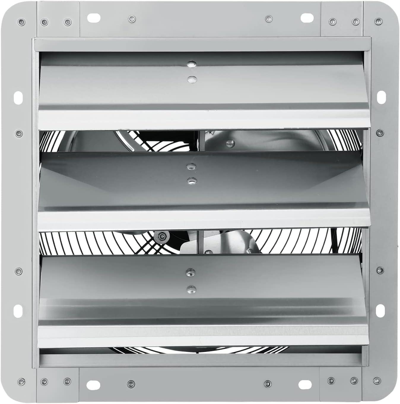 imageVEVOR 24 Inch Shutter Exhaust Fan Wall Mounted HighSpeed 3320CFM Vent Fan For Garages Shops Greenhouse Attic Ventilation AC Motor Fan Only12 Inch