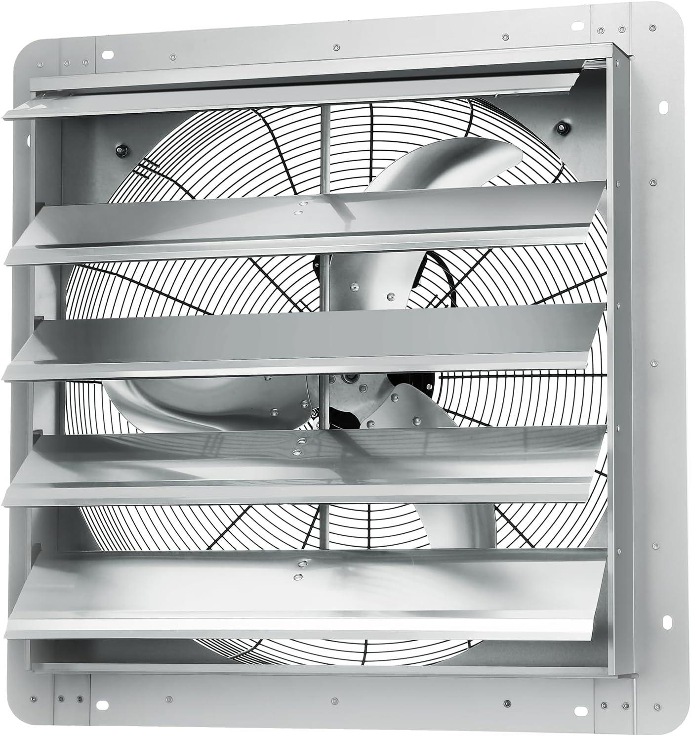 imageVEVOR 24 Inch Shutter Exhaust Fan Wall Mounted HighSpeed 3320CFM Vent Fan For Garages Shops Greenhouse Attic Ventilation AC Motor Fan Only24 Inch