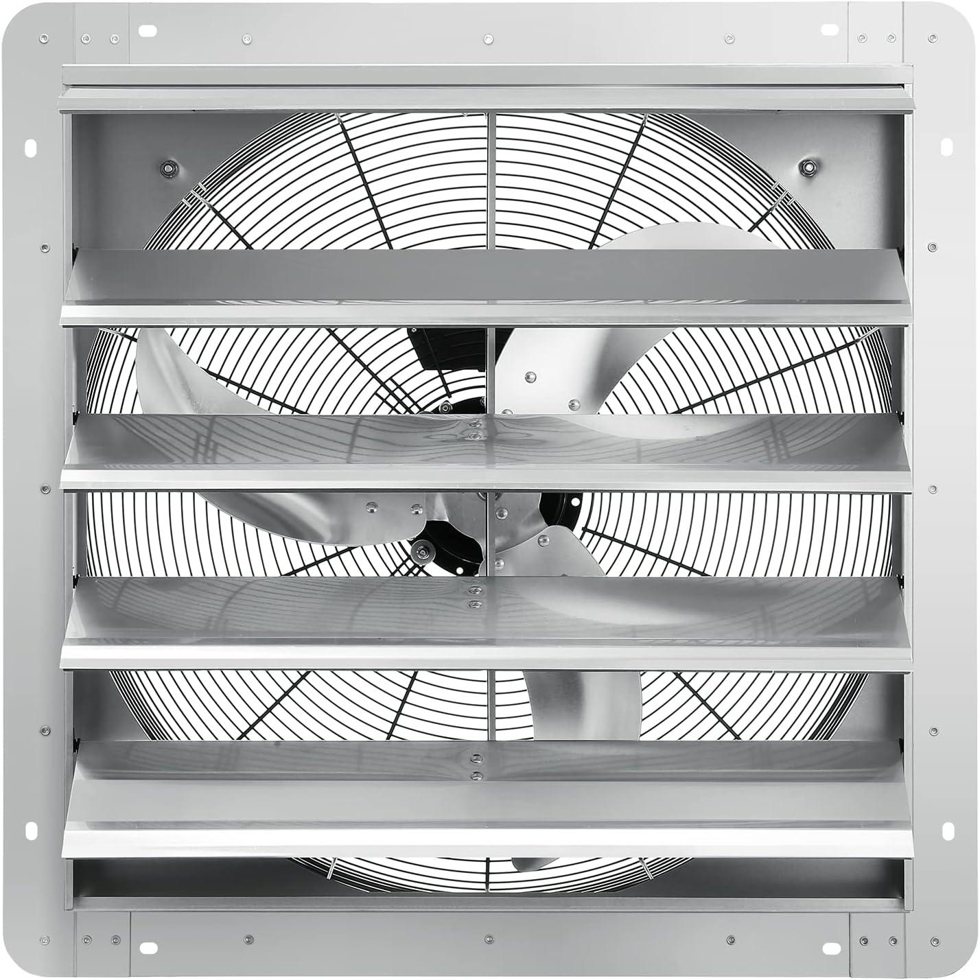 imageVEVOR 24 Inch Shutter Exhaust Fan Wall Mounted HighSpeed 3320CFM Vent Fan For Garages Shops Greenhouse Attic Ventilation AC Motor Fan Only24 Inch