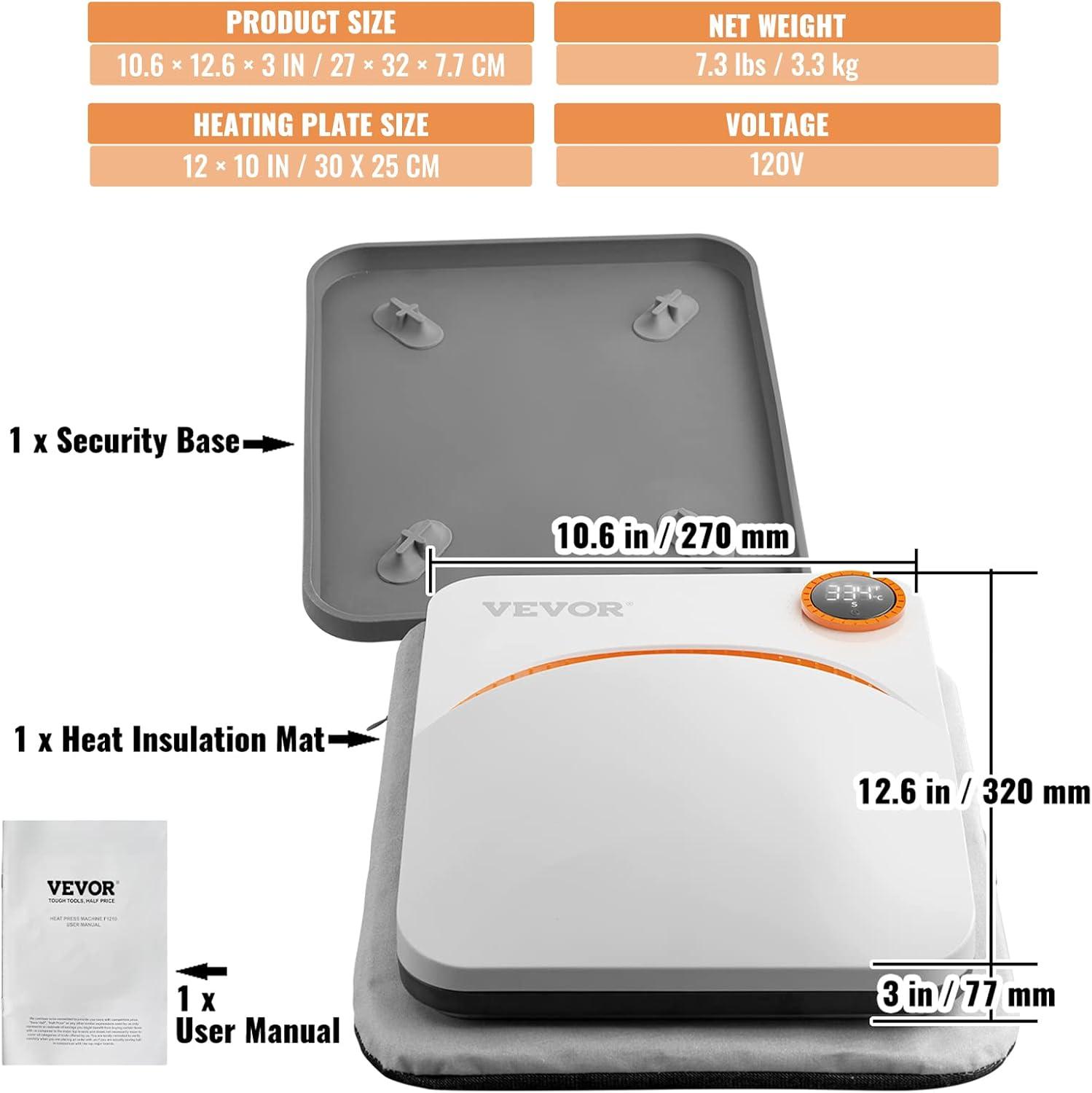 imageVEVOR 8 in 1 Heat Press Machine 15x15 Inch 360 Swing Away Tshirt Press Digital Professional Sublimation Heat Transfer for T Shirts Hat Cap Mug PlatePink