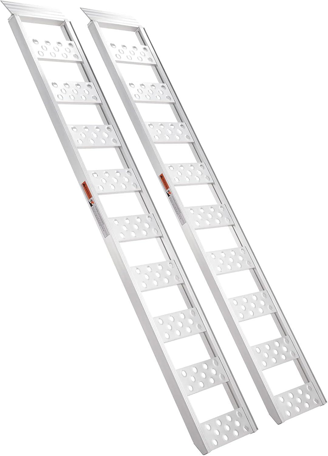 imageVEVOR Aluminum Ramps 1250lbs Straight Ramp with Treads and Load Straps Portable Loading Ramp for Motorcycles ATVs Trucks Lawn Mower Dirt Bike Garden Tractor 78quot L x 12quot W 2Pcs1250lbs