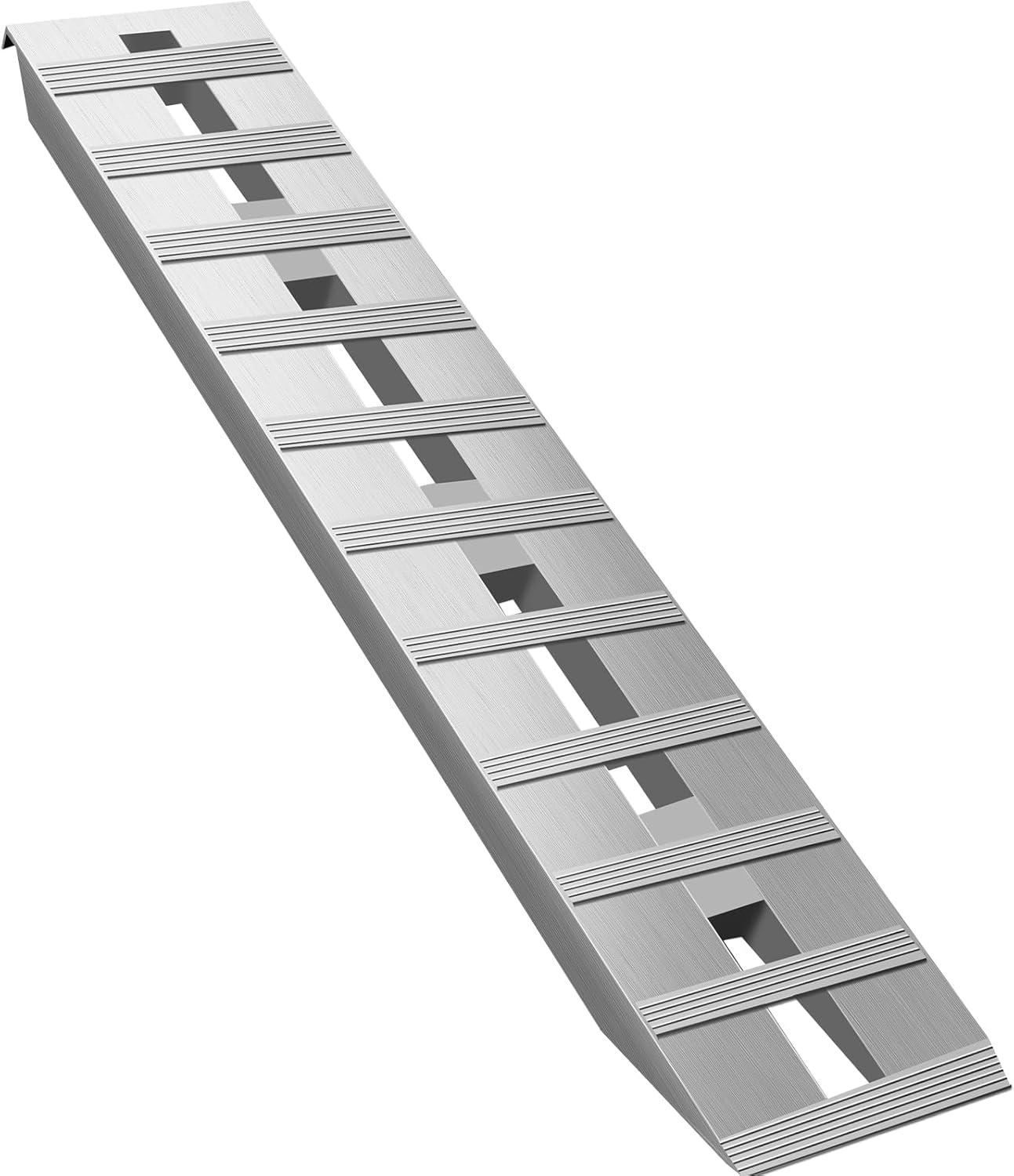 imageVEVOR Aluminum Ramps 1250lbs Straight Ramp with Treads and Load Straps Portable Loading Ramp for Motorcycles ATVs Trucks Lawn Mower Dirt Bike Garden Tractor 78quot L x 12quot W 2Pcs6000lbs