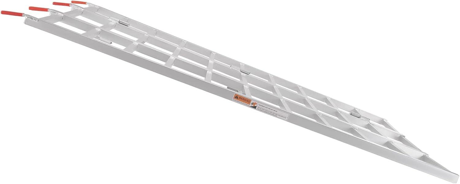 imageVEVOR Aluminum Ramps 1250lbs Straight Ramp with Treads and Load Straps Portable Loading Ramp for Motorcycles ATVs Trucks Lawn Mower Dirt Bike Garden Tractor 78quot L x 12quot W 2Pcs1500lbs