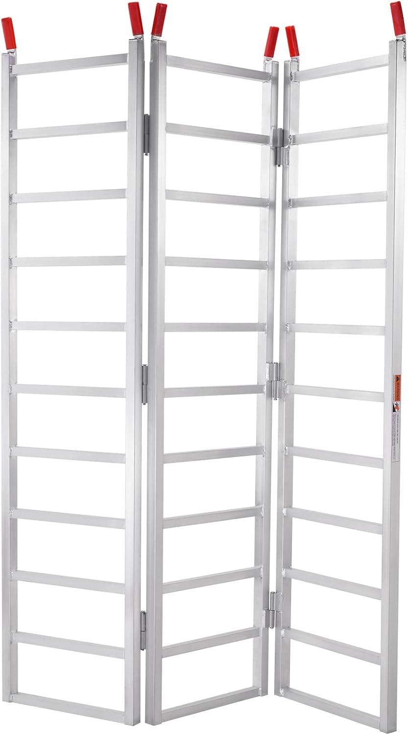 imageVEVOR Aluminum Ramps 1250lbs Straight Ramp with Treads and Load Straps Portable Loading Ramp for Motorcycles ATVs Trucks Lawn Mower Dirt Bike Garden Tractor 78quot L x 12quot W 2Pcs1500lbs