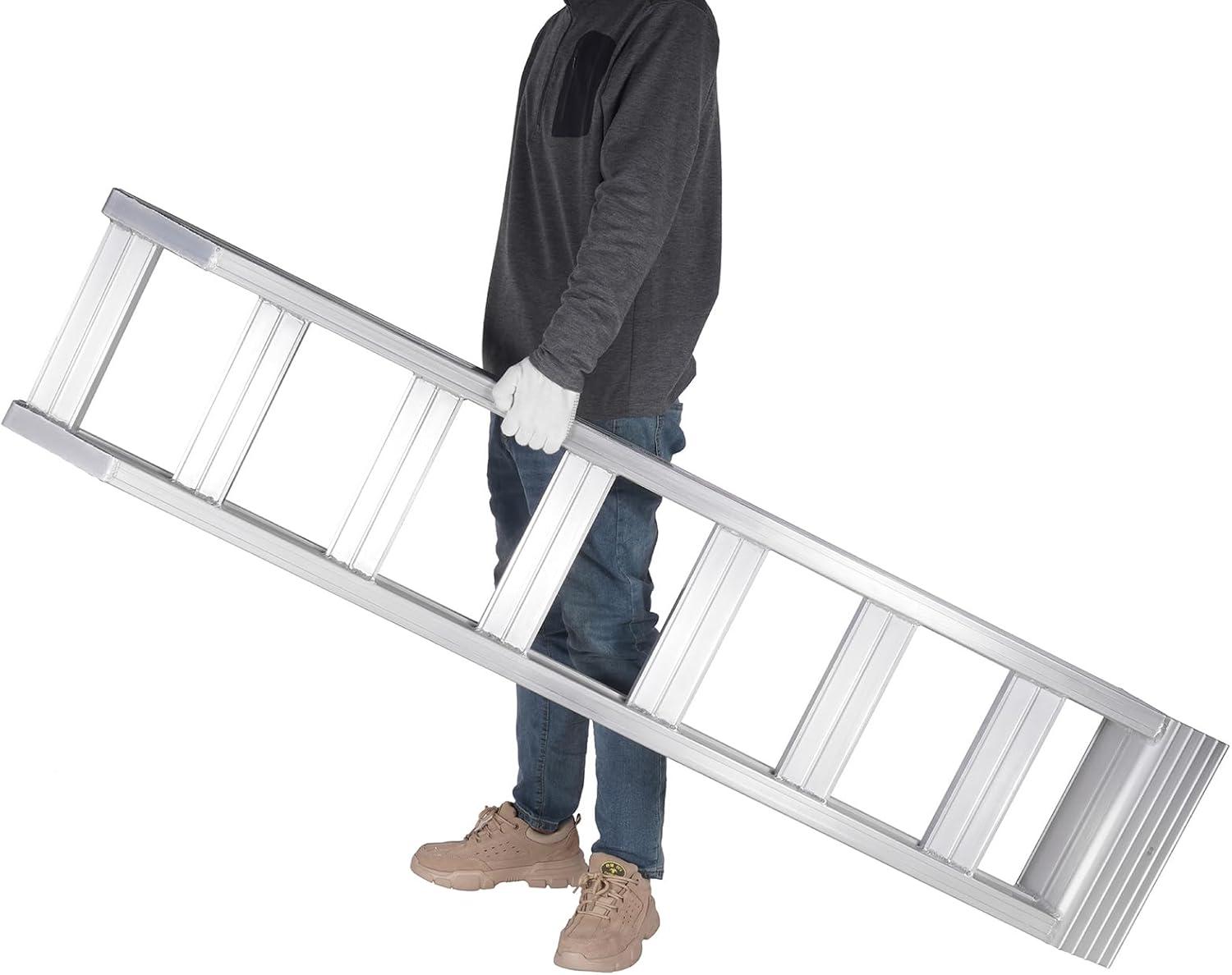 imageVEVOR Aluminum Ramps 880 LBS Capacity 472quot x 85quot Loading Ramps for Motorcycle Dirt Bike Trailer ATV UTV Garden Tractor and Lawn Mower 2PCS8100lbs