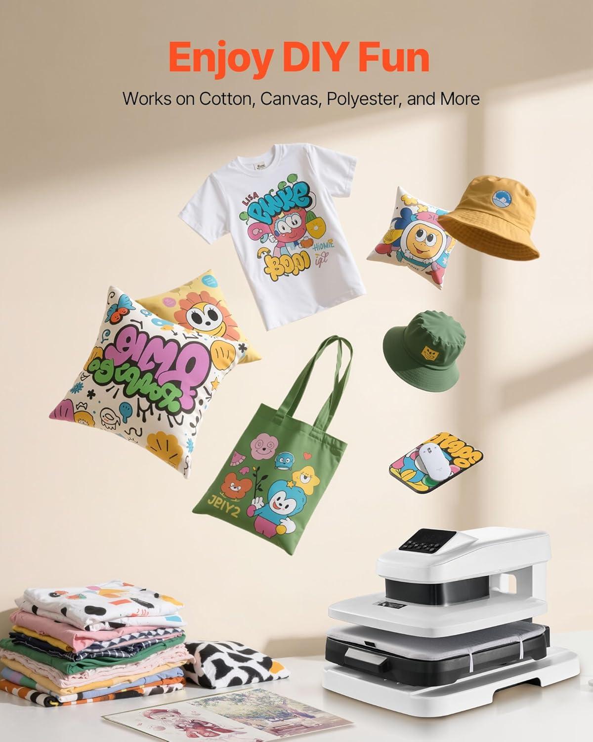 imageVEVOR Auto Heat Press Machine 15 x 15 inch TShirt Press Machine with Auto Release and Adjustable Pressure Digital Display Rapid Heating for Sublimation Vinyl Heat Transfer Projects WhiteWhite