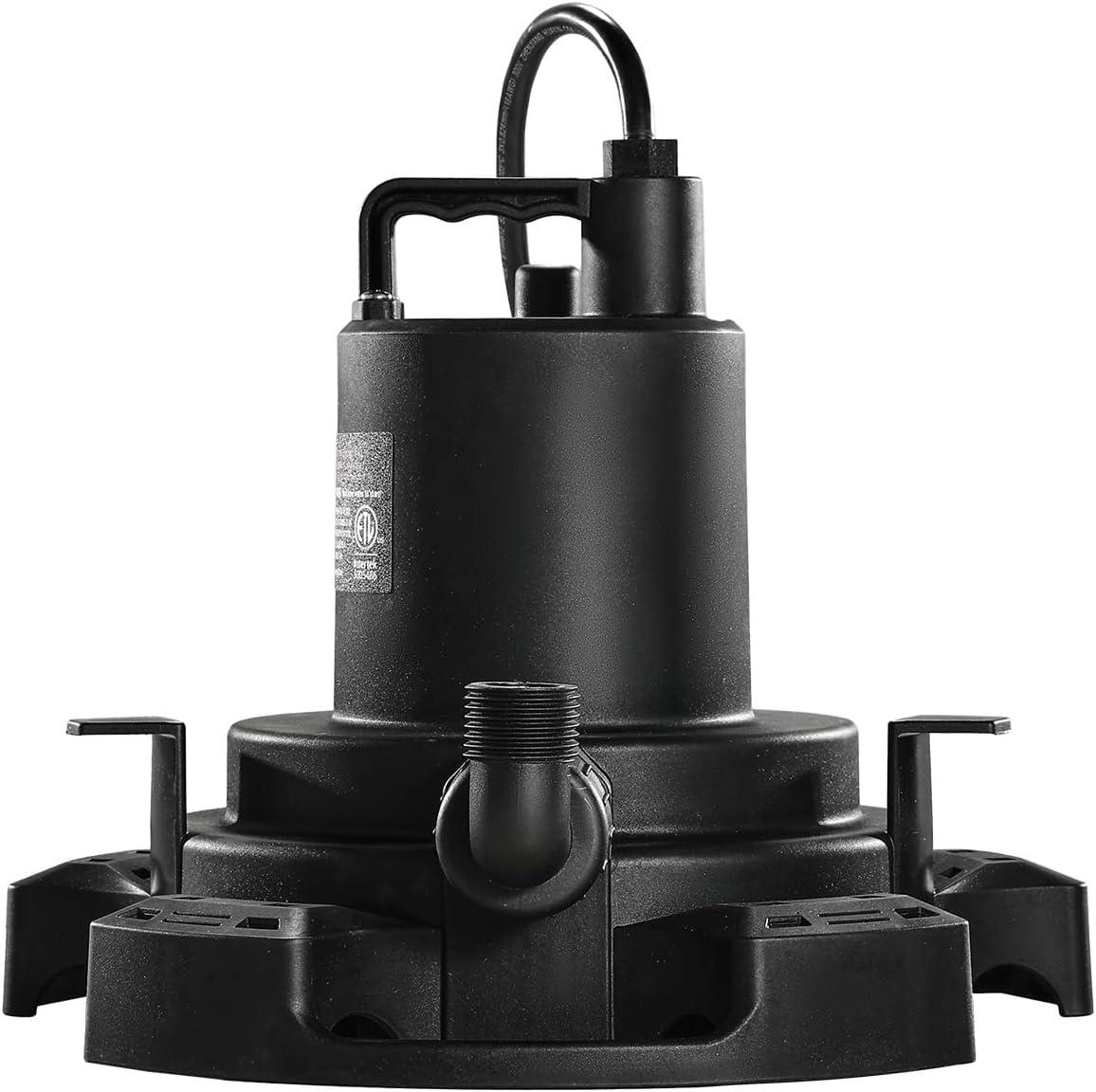 imageVEVOR Automatic Pool Cover Pump 12 HP 1600 GPH 120V Submersible Swimming Pool Cover Pump with 25 ft Power Cord 25 ft Max Head Lift Water Removal and Transfer Pump for Pool Draining Hot Tubs12 HP 1600 GPH
