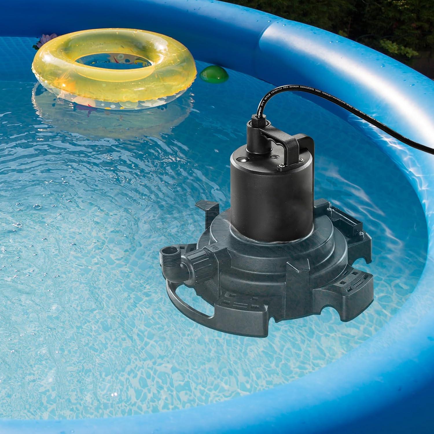 imageVEVOR Automatic Pool Cover Pump 12 HP 1600 GPH 120V Submersible Swimming Pool Cover Pump with 25 ft Power Cord 25 ft Max Head Lift Water Removal and Transfer Pump for Pool Draining Hot Tubs12 HP 1600 GPH
