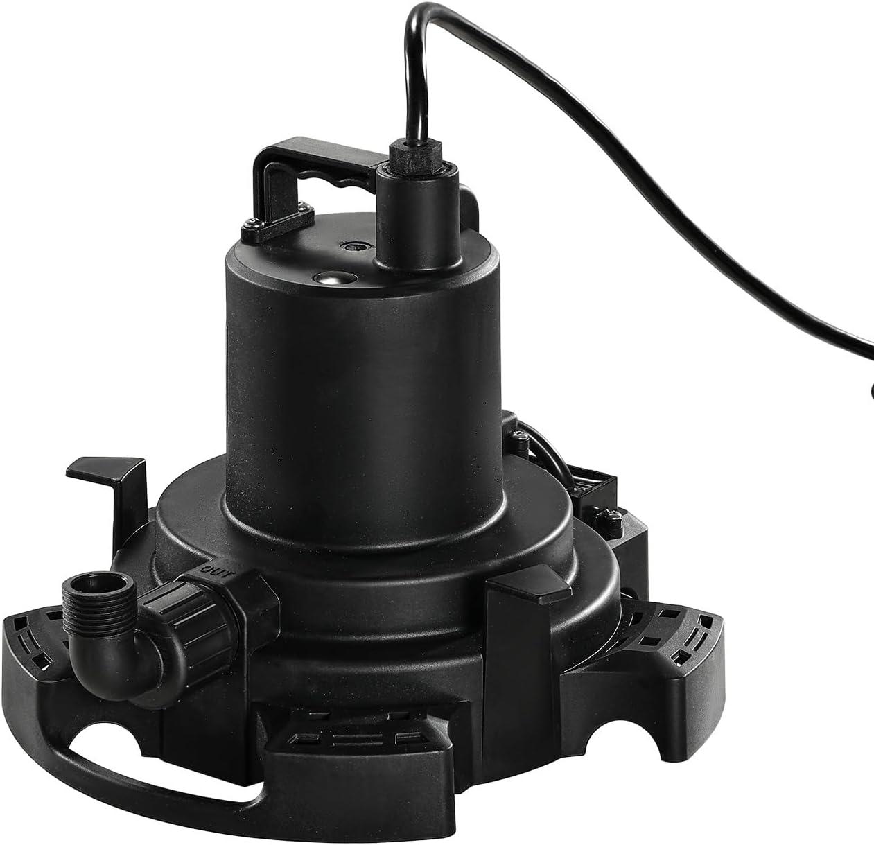 imageVEVOR Automatic Pool Cover Pump 12 HP 1600 GPH 120V Submersible Swimming Pool Cover Pump with 25 ft Power Cord 25 ft Max Head Lift Water Removal and Transfer Pump for Pool Draining Hot Tubs12 HP 1600 GPH