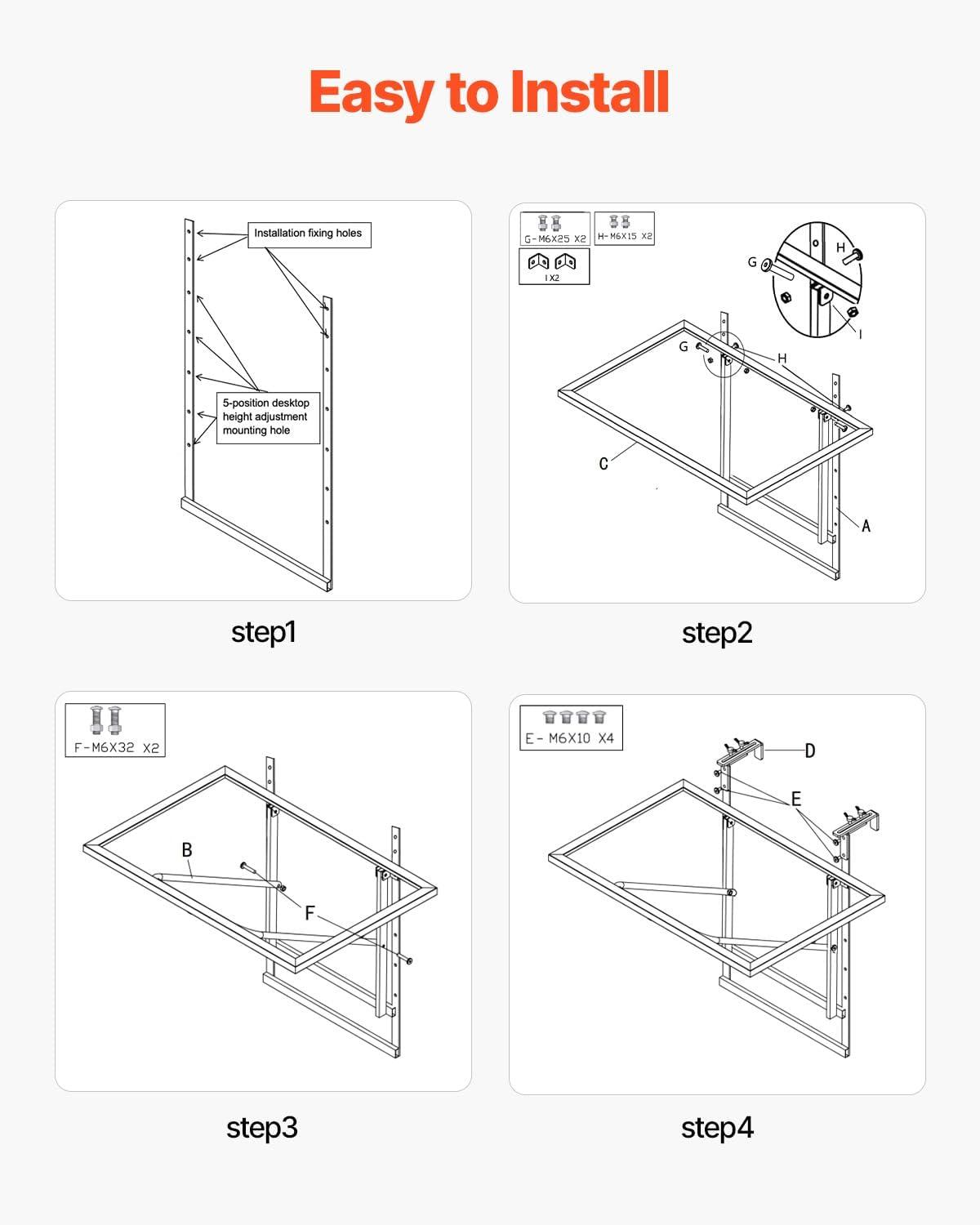 imageVEVOR Balcony Hanging Table 24 x 16 inch Metal Folding Balcony Railing Table Outdoor Balcony Bar Table for Railings 5Level Adjustable Fit Railing from 1quot to 47quot Serving Table for Patio ampamp Deck