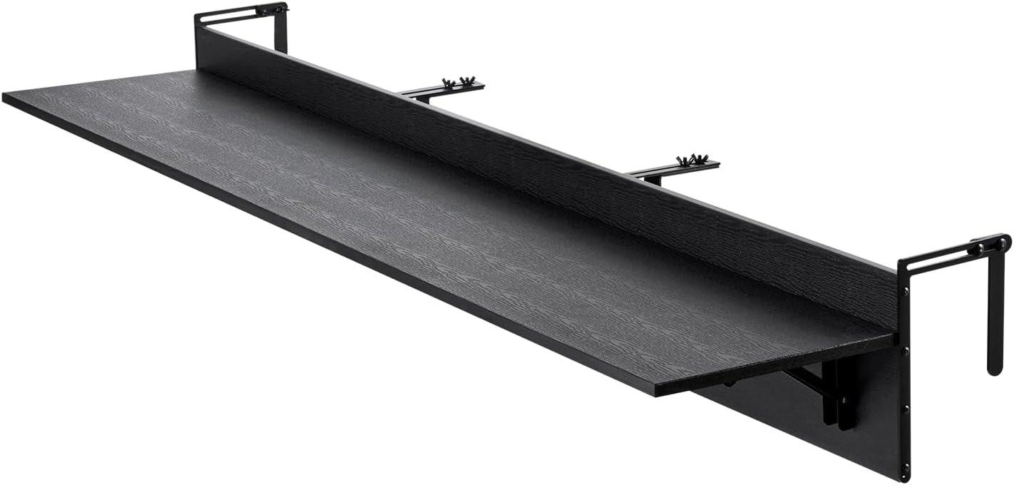imageVEVOR Balcony Hanging Table 315 x 12 inch Folding Balcony Railing Table Outdoor Bar Table 50 lbs Loading Fit Railing from 1quot to 43quot Serving for Patio ampamp Deck59 x 12 inch