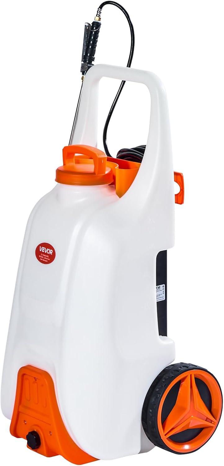 imageVEVOR Battery Powered Backpack Sprayer 32 Gal Powerful Electric Backpack Sprayer 2 Retractable Wands ampamp 5 Nozzles Adjustable 090 PSI 2 Hour Runtime Portable Weed Sprayers for Yard Garden LawnTowBehind