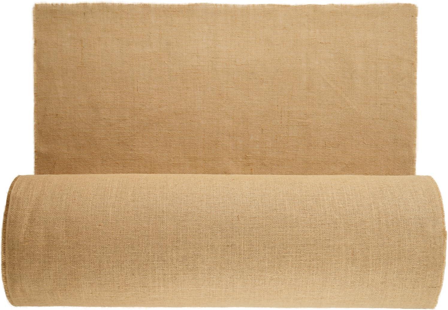 imageVEVOR Burlap Fabric Roll 14 x 30 ft High Density Natural Jute Fiber Material for Outdoor Plant Care Tree Wrap Roll Decor DIY Crafts Wedding Garden Weed Barrier Plants ampamp Trees Winter Covering40 inch x 300 ft