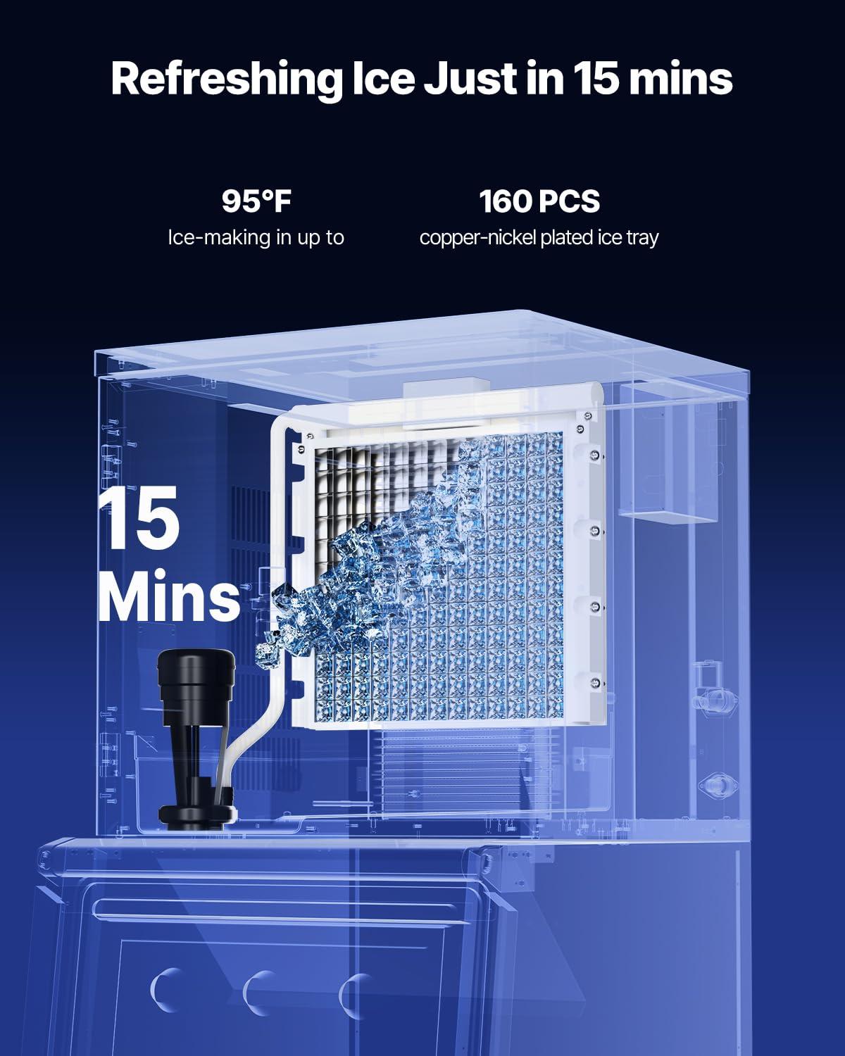 imageVEVOR Commercial Ice Maker Storage Bin 300 LBS Capacity IceBin Commercial Ice Storage Bin with Adjustable AntiSlip Rubber Feet Suitable for Restaurant Hotel and Beverage ShopsIce Maker Unit