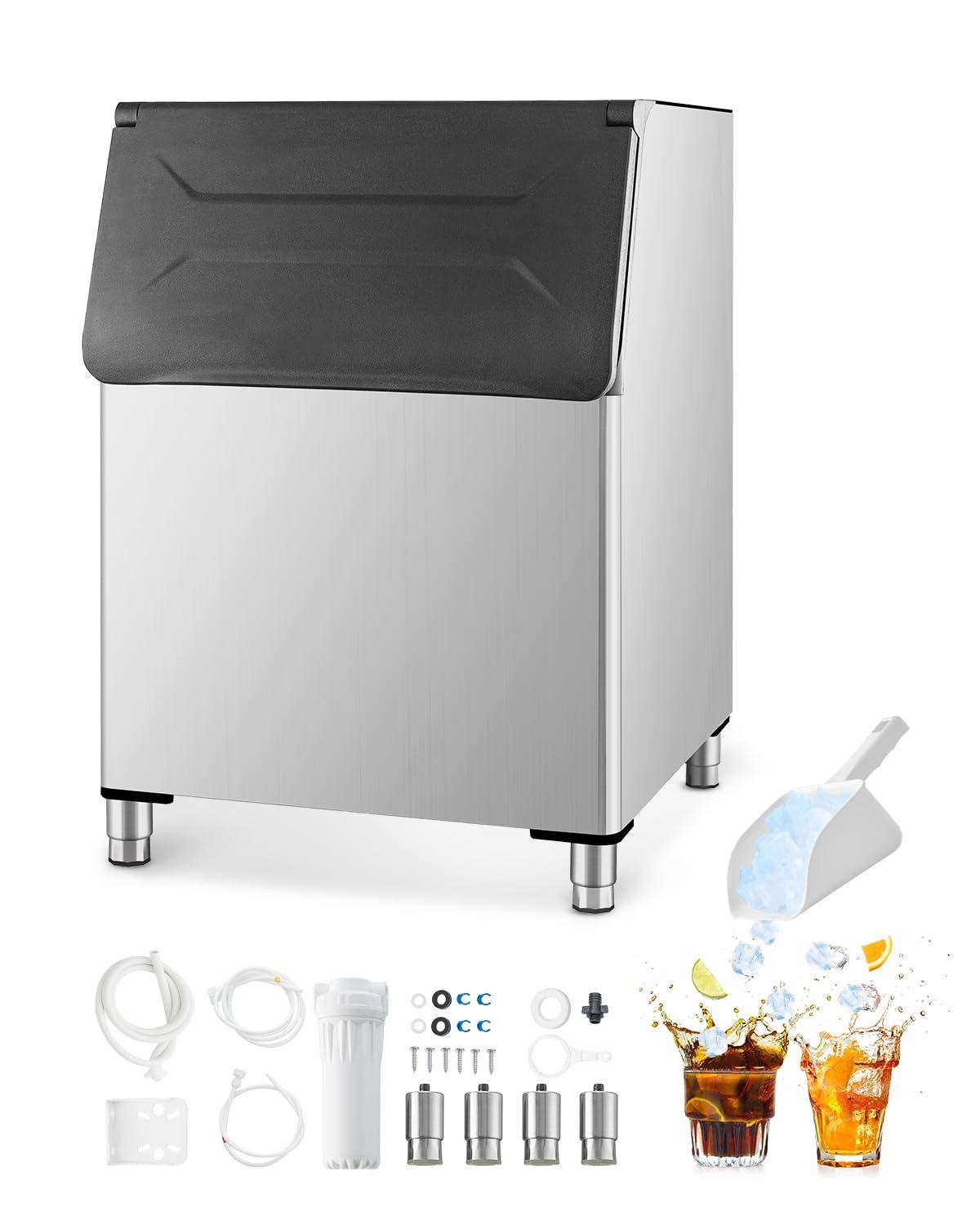 imageVEVOR Commercial Ice Maker Storage Bin 300 LBS Capacity IceBin Commercial Ice Storage Bin with Adjustable AntiSlip Rubber Feet Suitable for Restaurant Hotel and Beverage ShopsIce Storage Bin