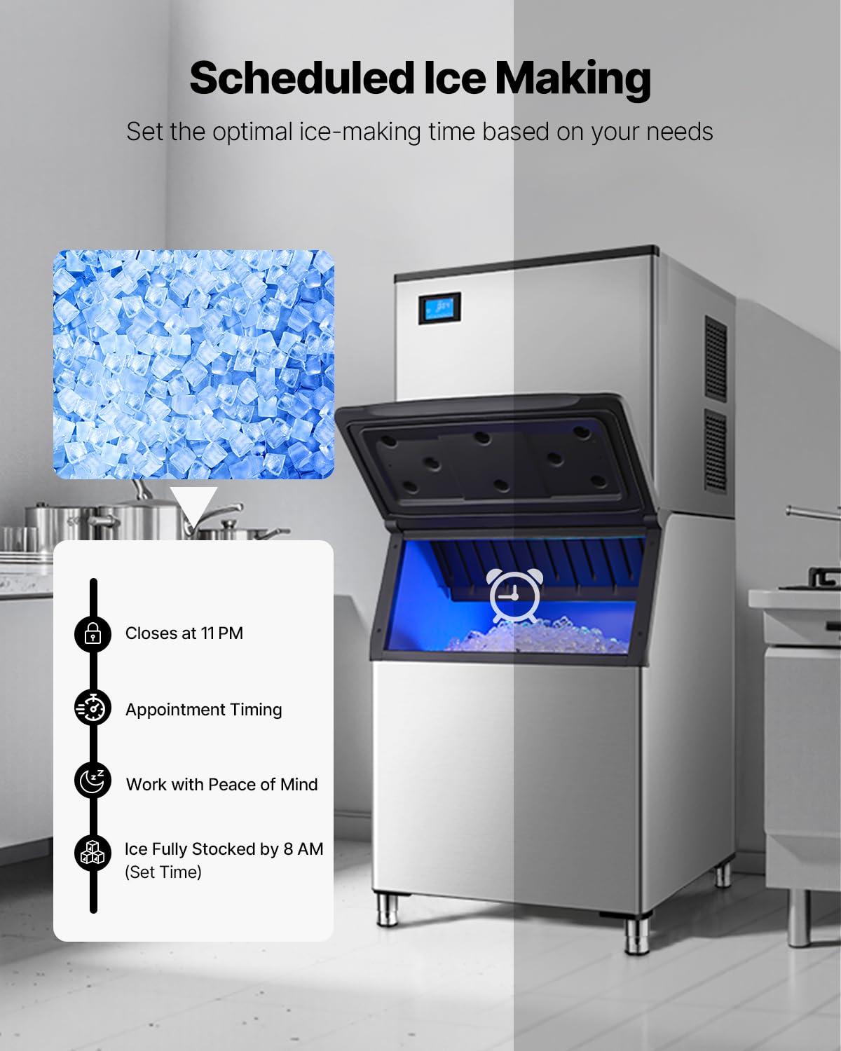 imageVEVOR Commercial Ice Maker Storage Bin 300 LBS Capacity IceBin Commercial Ice Storage Bin with Adjustable AntiSlip Rubber Feet Suitable for Restaurant Hotel and Beverage ShopsIce Maker Unit
