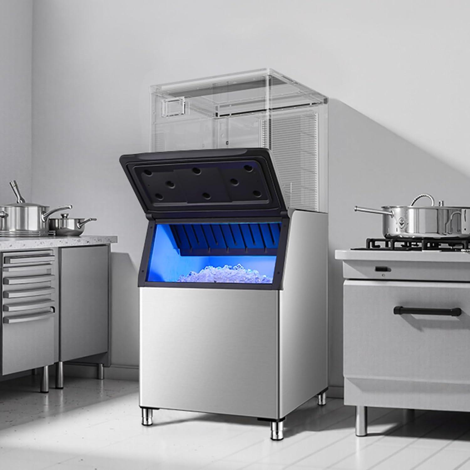 imageVEVOR Commercial Ice Maker Storage Bin 300 LBS Capacity IceBin Commercial Ice Storage Bin with Adjustable AntiSlip Rubber Feet Suitable for Restaurant Hotel and Beverage ShopsIce Storage Bin