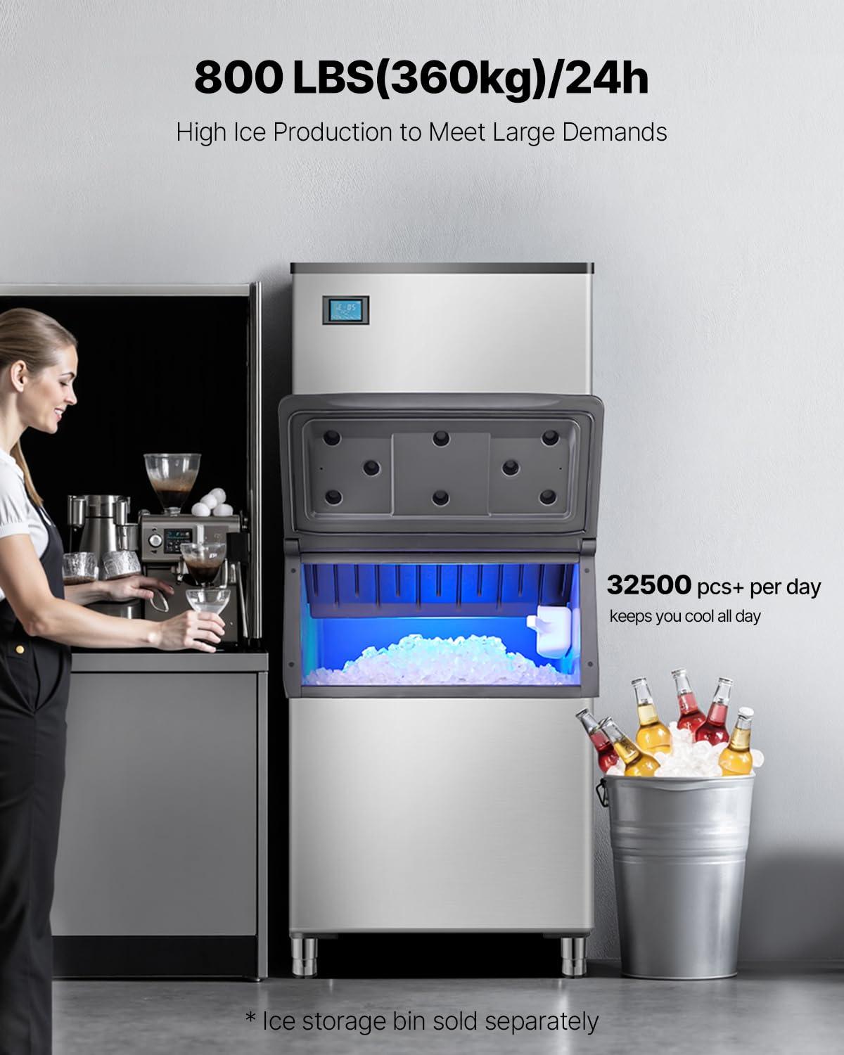 imageVEVOR Commercial Ice Maker Storage Bin 300 LBS Capacity IceBin Commercial Ice Storage Bin with Adjustable AntiSlip Rubber Feet Suitable for Restaurant Hotel and Beverage ShopsIce Maker Unit