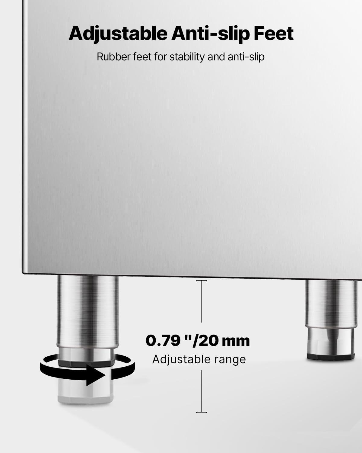 imageVEVOR Commercial Ice Maker Storage Bin 300 LBS Capacity IceBin Commercial Ice Storage Bin with Adjustable AntiSlip Rubber Feet Suitable for Restaurant Hotel and Beverage ShopsIce Storage Bin
