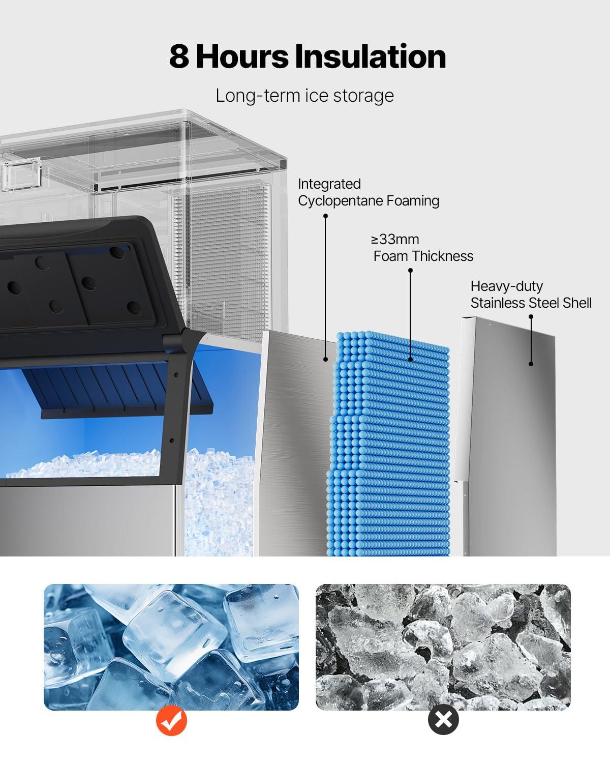 imageVEVOR Commercial Ice Maker Storage Bin 300 LBS Capacity IceBin Commercial Ice Storage Bin with Adjustable AntiSlip Rubber Feet Suitable for Restaurant Hotel and Beverage ShopsIce Storage Bin