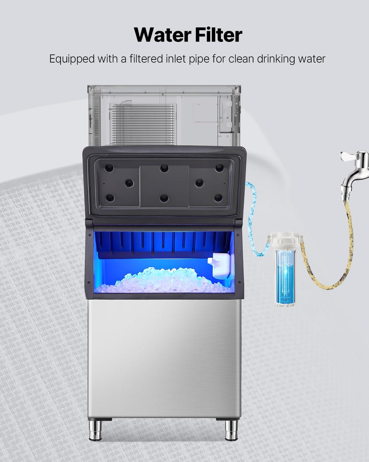 imageVEVOR Commercial Ice Maker Storage Bin 300 LBS Capacity IceBin Commercial Ice Storage Bin with Adjustable AntiSlip Rubber Feet Suitable for Restaurant Hotel and Beverage ShopsIce Storage Bin