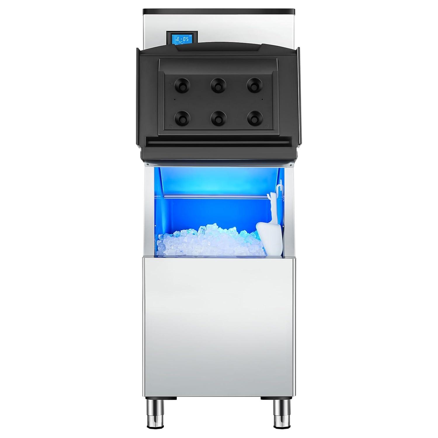imageVEVOR Commercial Ice Maker Storage Bin 300 LBS Capacity IceBin Commercial Ice Storage Bin with Adjustable AntiSlip Rubber Feet Suitable for Restaurant Hotel and Beverage ShopsWhole Machine