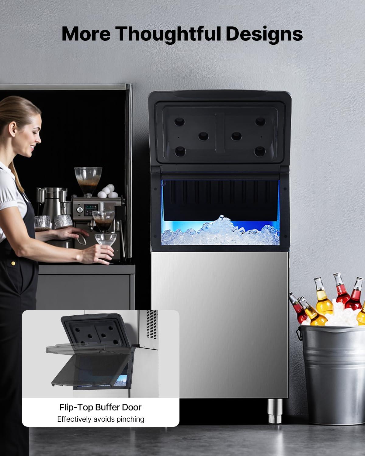 imageVEVOR Commercial Ice Maker Storage Bin 300 LBS Capacity IceBin Commercial Ice Storage Bin with Adjustable AntiSlip Rubber Feet Suitable for Restaurant Hotel and Beverage ShopsIce Storage Bin