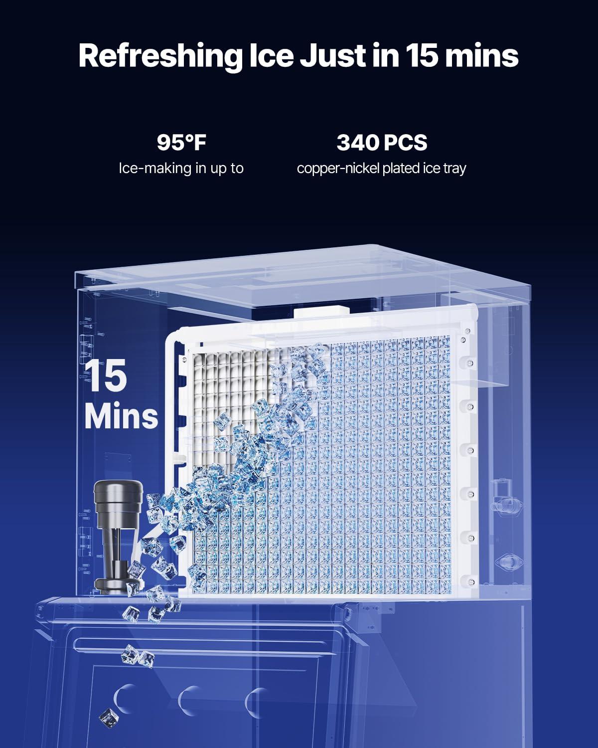 imageVEVOR Commercial Ice Maker Storage Bin 300 LBS Capacity IceBin Commercial Ice Storage Bin with Adjustable AntiSlip Rubber Feet Suitable for Restaurant Hotel and Beverage ShopsIce Maker Unit
