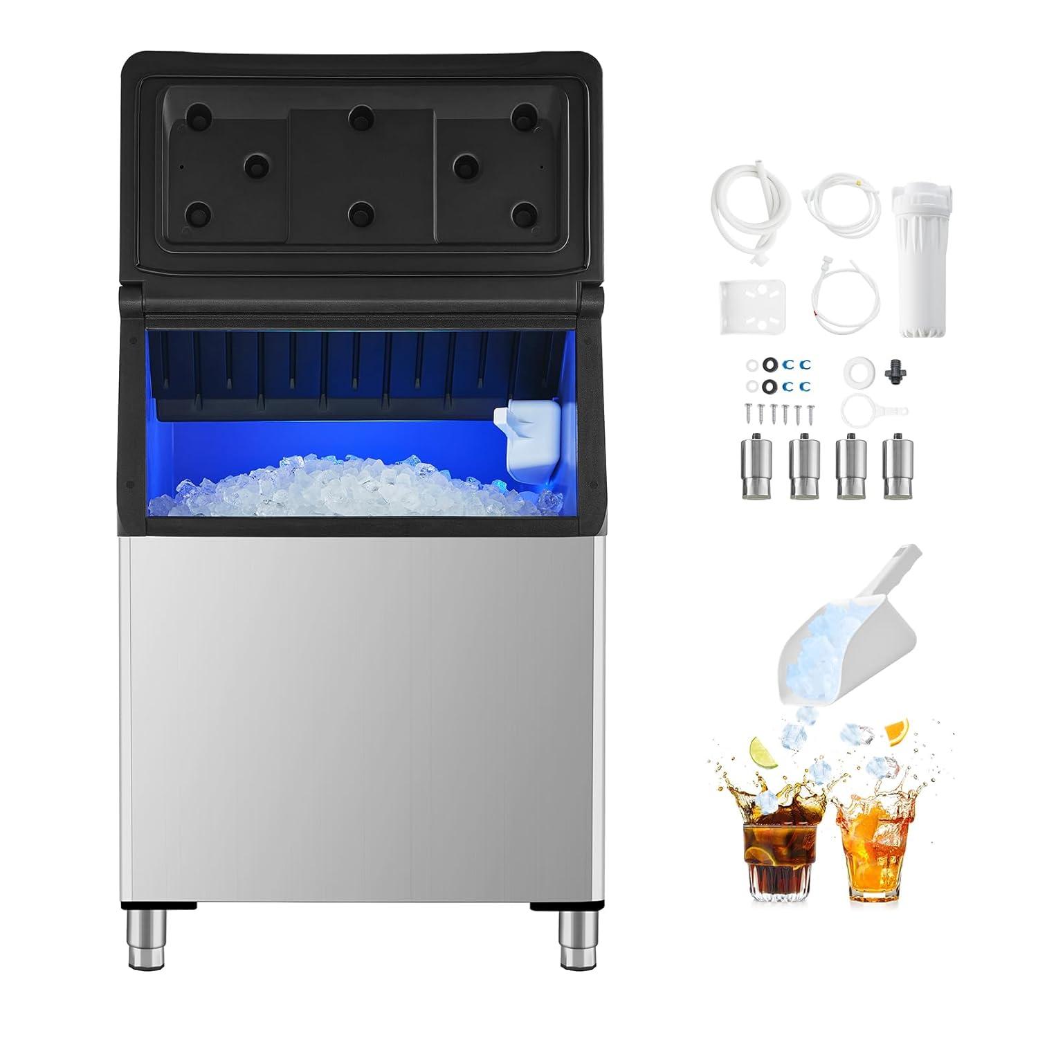 imageVEVOR Commercial Ice Maker Storage Bin 300 LBS Capacity IceBin Commercial Ice Storage Bin with Adjustable AntiSlip Rubber Feet Suitable for Restaurant Hotel and Beverage ShopsIce Storage Bin