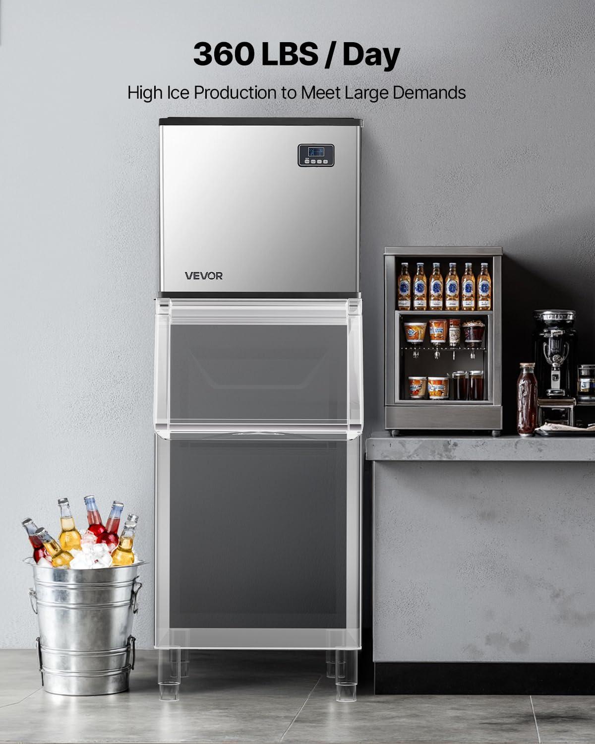 imageVEVOR Commercial Ice Maker Storage Bin 300 LBS Capacity IceBin Commercial Ice Storage Bin with Adjustable AntiSlip Rubber Feet Suitable for Restaurant Hotel and Beverage ShopsIce Maker Unit