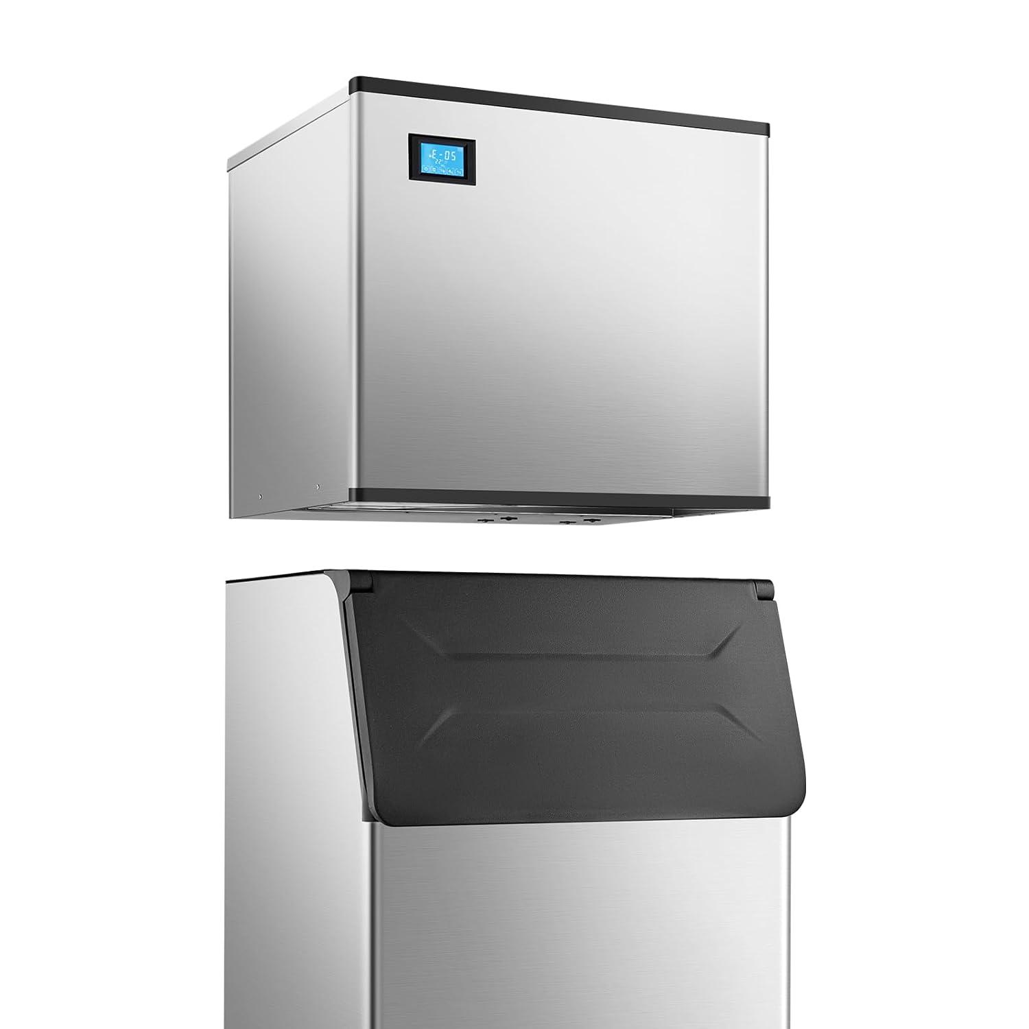 imageVEVOR Commercial Ice Maker Storage Bin 300 LBS Capacity IceBin Commercial Ice Storage Bin with Adjustable AntiSlip Rubber Feet Suitable for Restaurant Hotel and Beverage ShopsWhole Machine