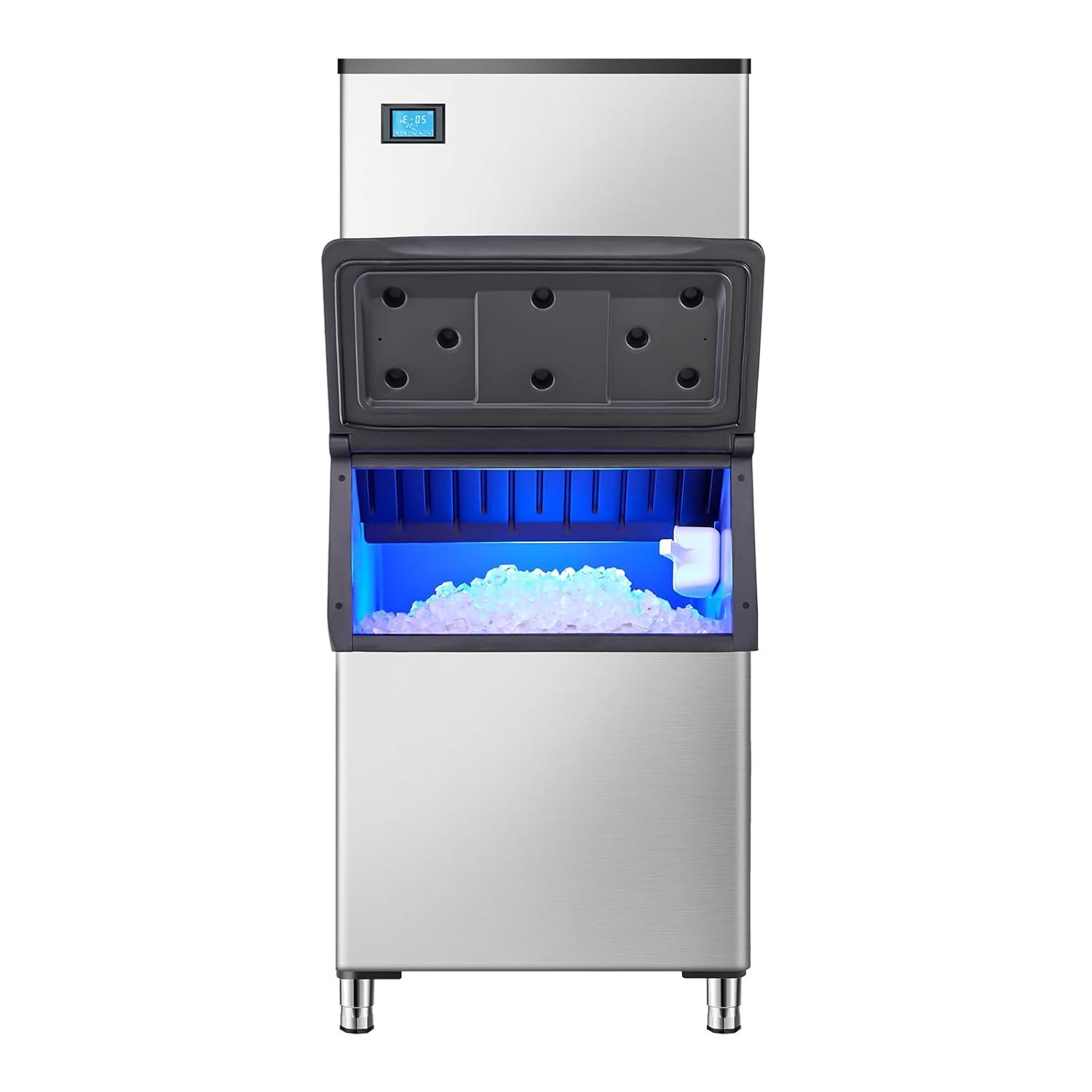 imageVEVOR Commercial Ice Maker Storage Bin 300 LBS Capacity IceBin Commercial Ice Storage Bin with Adjustable AntiSlip Rubber Feet Suitable for Restaurant Hotel and Beverage ShopsWhole Machine