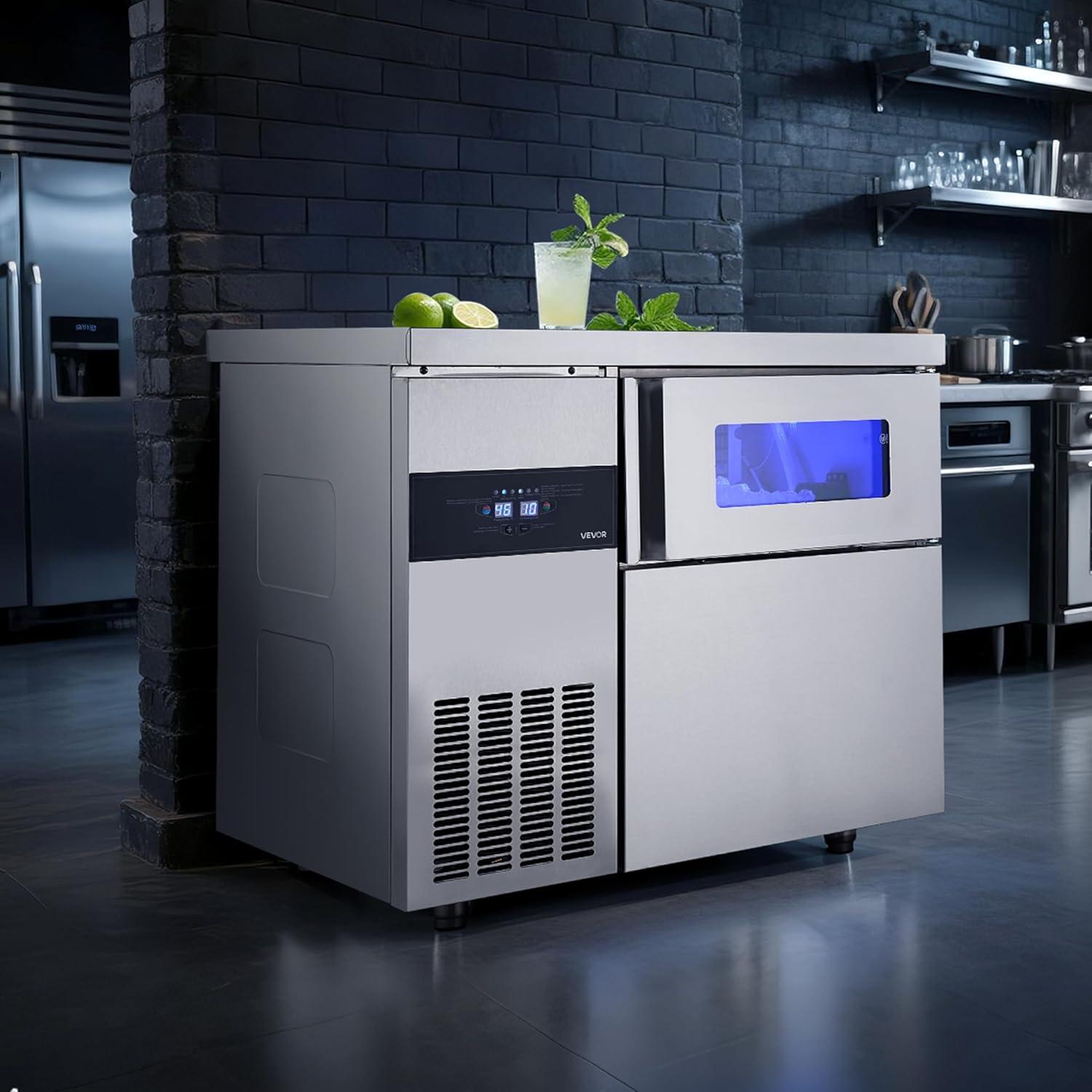 imageVEVOR Countertop Ice Maker 9 Cubes Ready in 6 Mins 26lbs in 24Hrs SelfCleaning Portable Ice Maker with Ice Scoop and Basket Ice Machine with 2 Sizes Bullet Ice for Home Kitchen Office Bar Party220 lbs24H